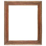 An Italian 16th/17th Century frame,
carved, traces of old silvering, stylized leaf sight, plain