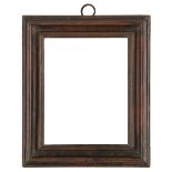 A 17th/18th Century nutwood baroque frame, 
cavetto sight, ovolo, hollow, cushion moulded top edge,