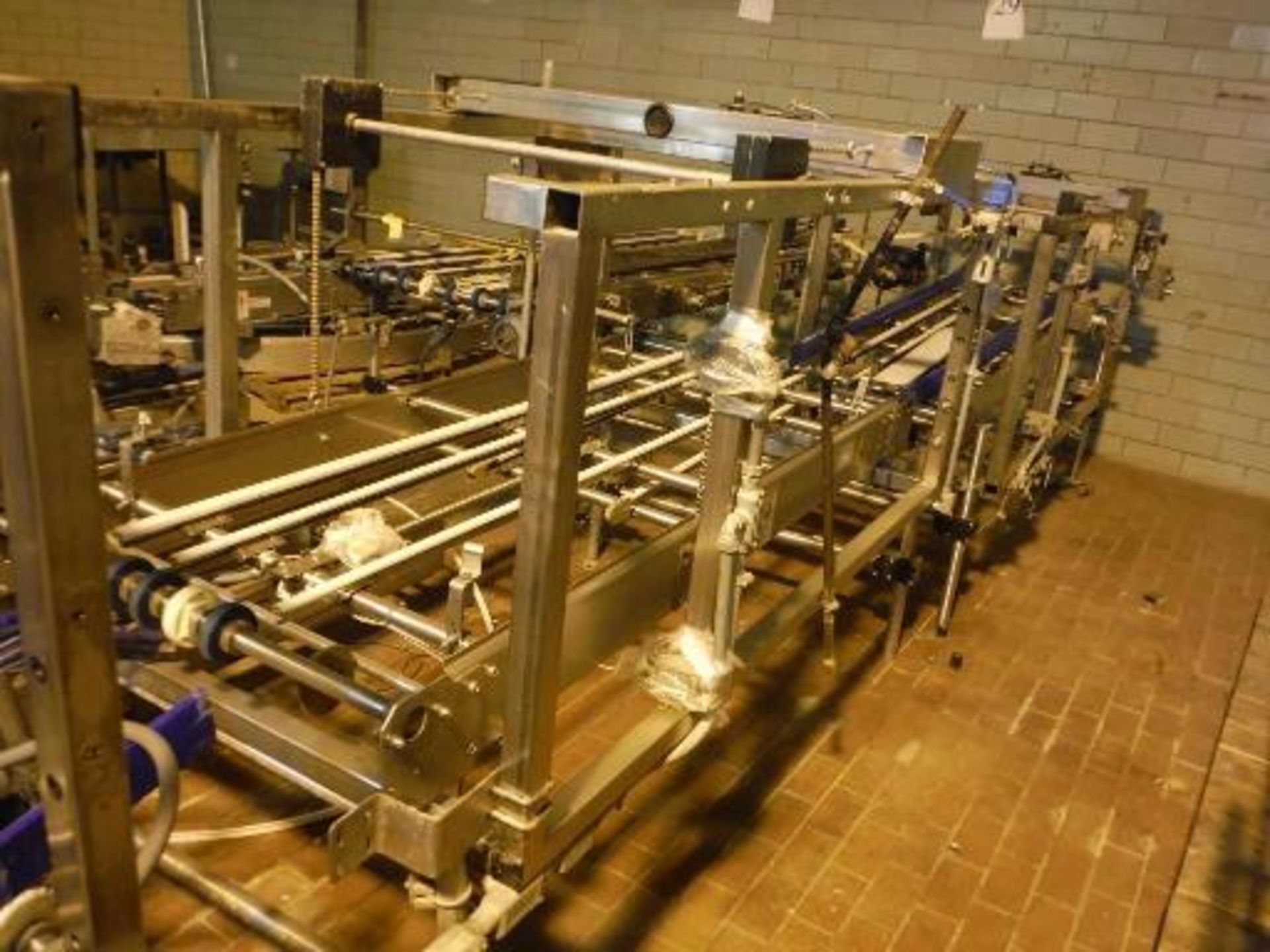 Lot of 5 conveyors approximately 90 in. long x 26 in. wide x 32 in. tall each, SS frames, with - Image 9 of 14