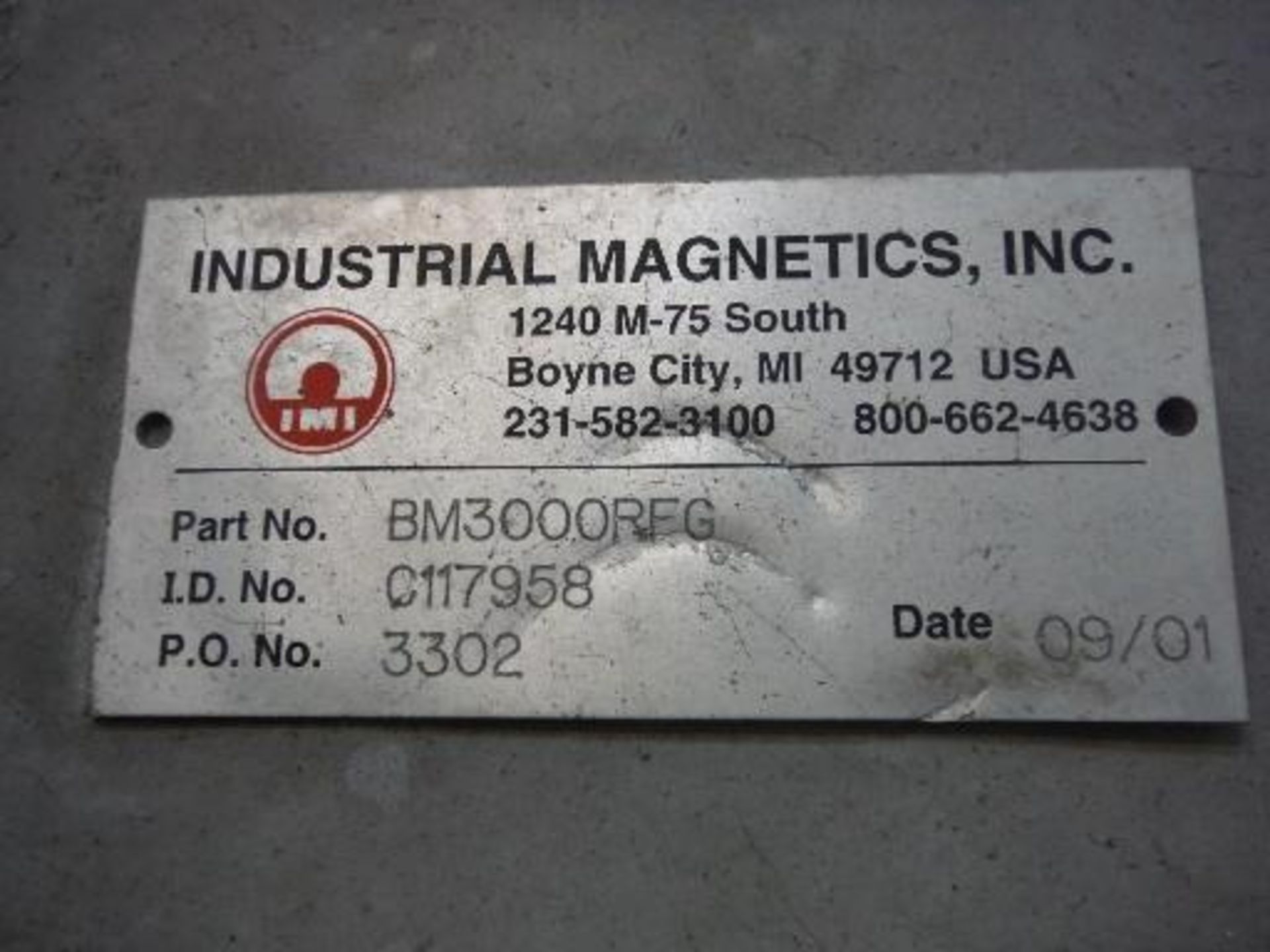 (1) Industrial Magnetics Inc flow through magnet 2.5 in. inlet/outlet, (1) Eriez flowthrough - Image 7 of 7