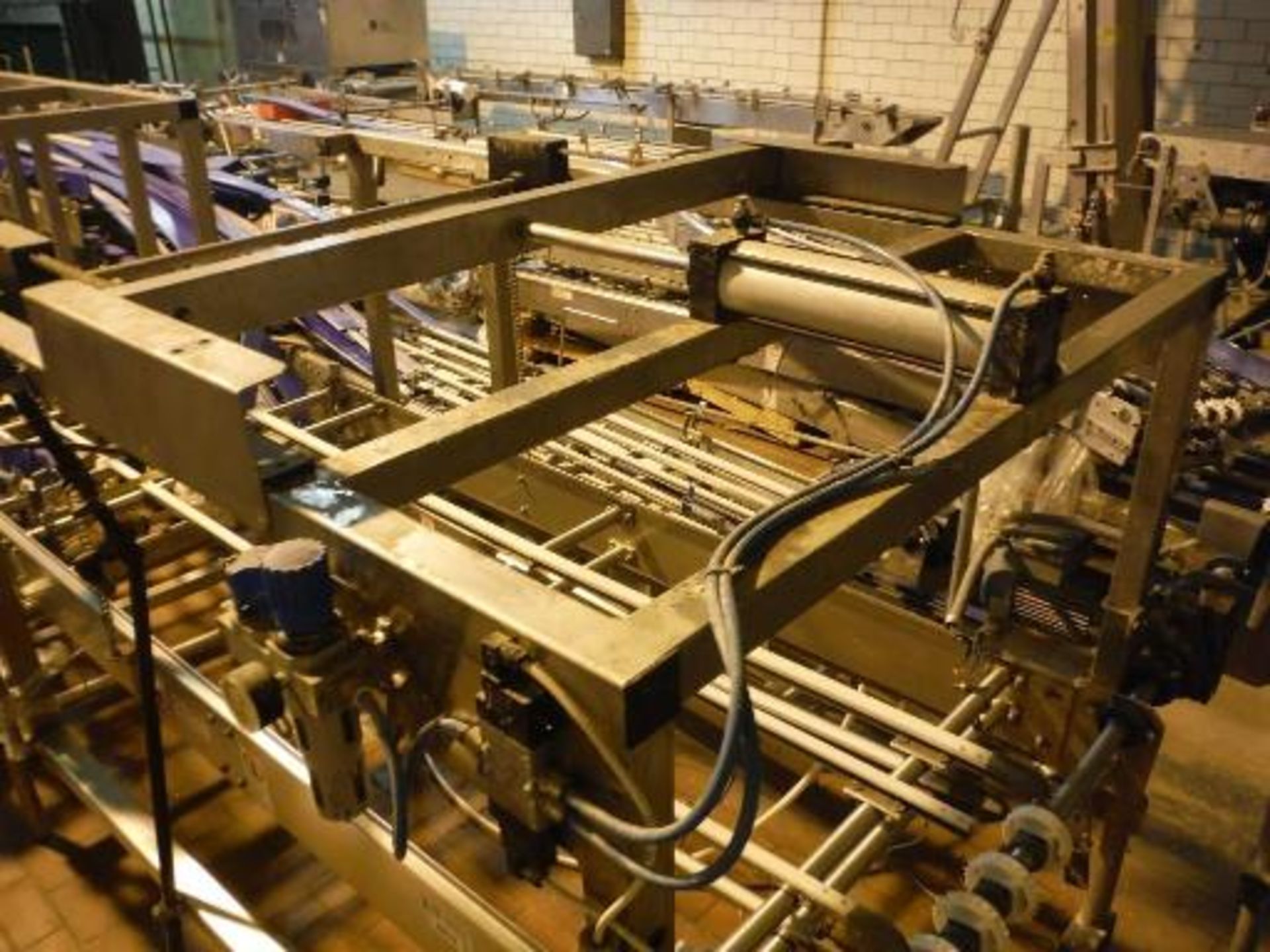 Lot of 5 conveyors approximately 90 in. long x 26 in. wide x 32 in. tall each, SS frames, with - Image 11 of 14