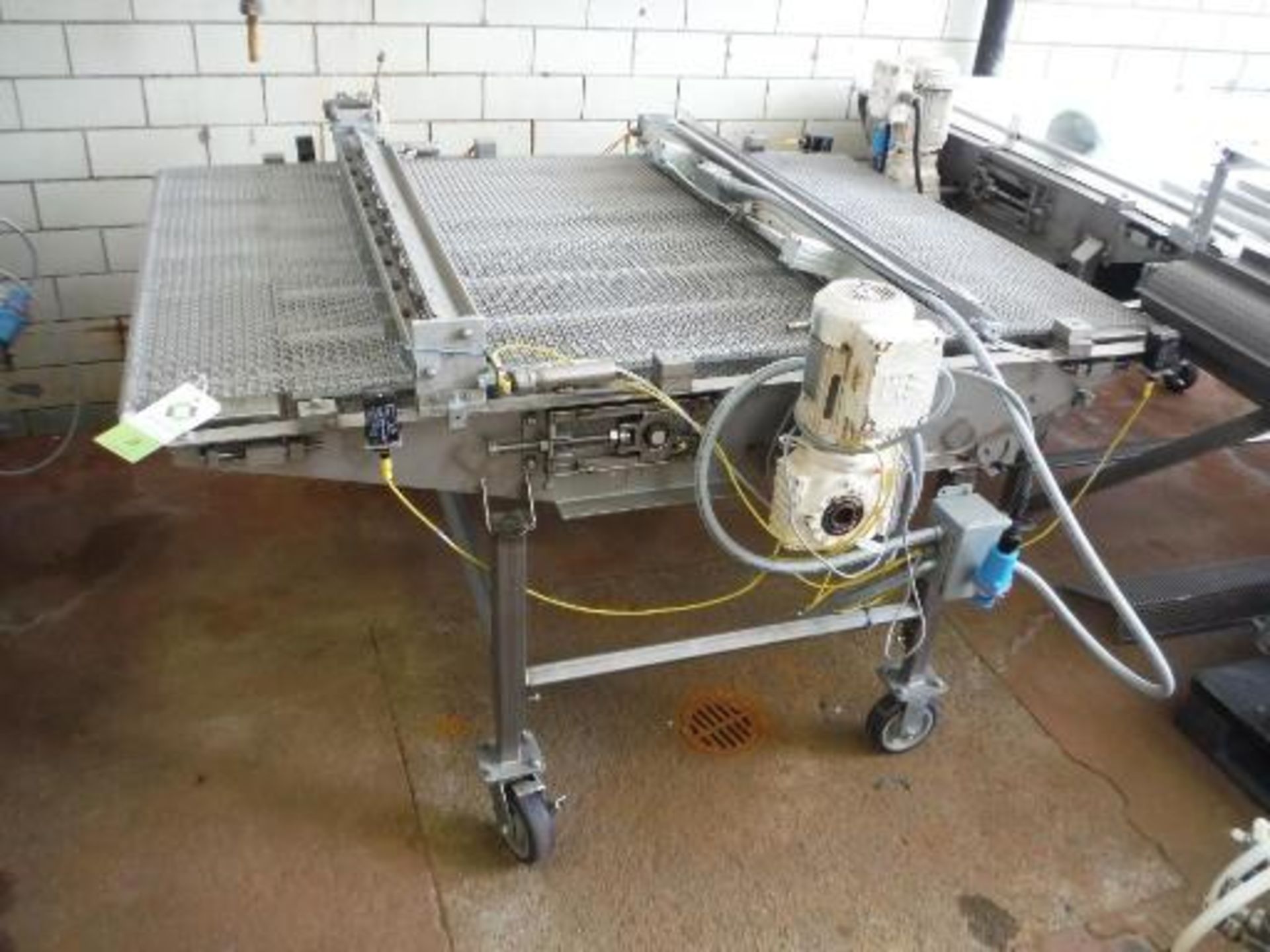 Transfer conveyor, wire mesh belt, 72 in. long x 50 in. wide x 36 in. tall, SS frame, on - Image 5 of 5