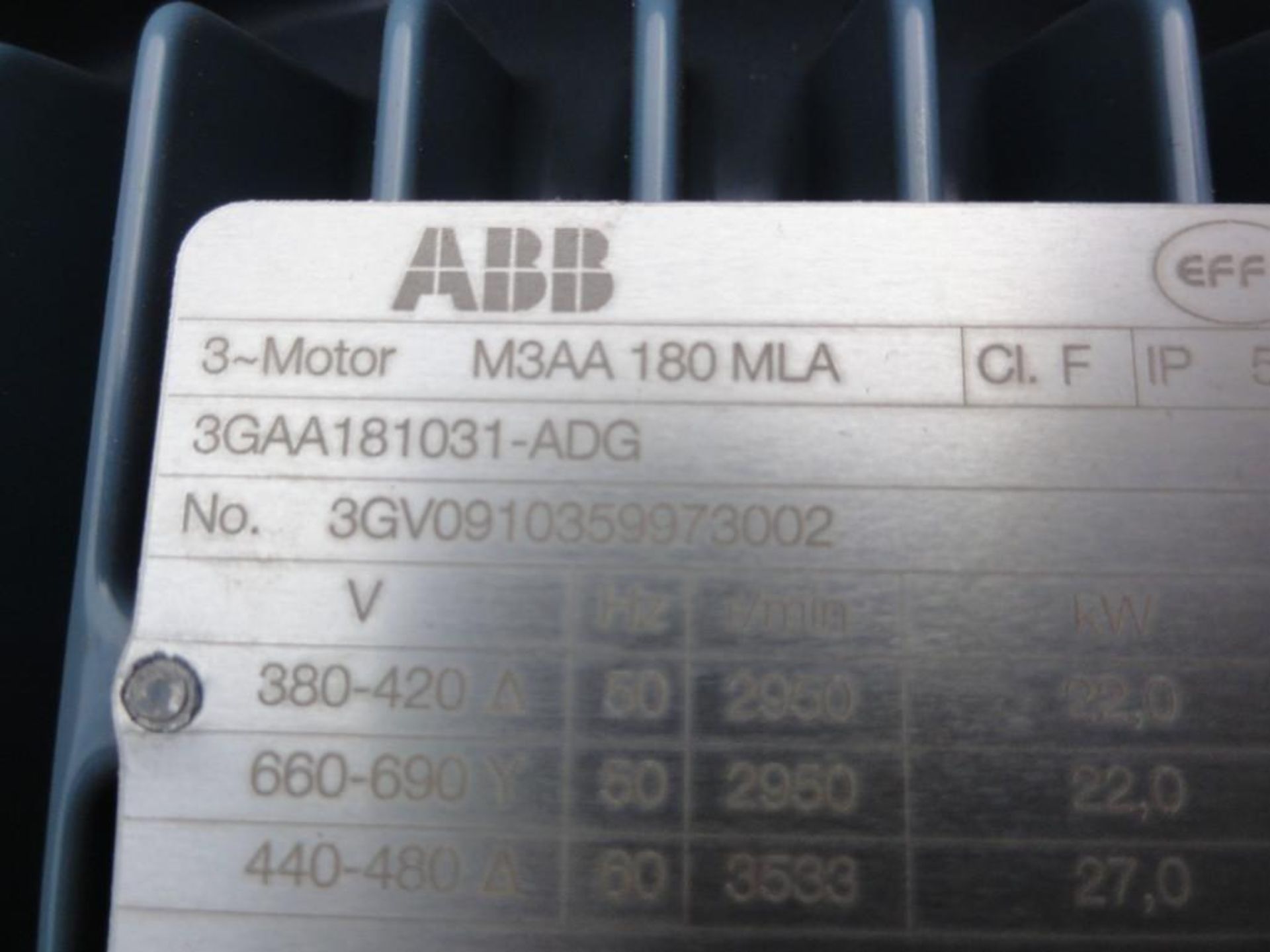 NEW ABB 30HP Electric Motor, Make:ABB, Model: 3GAA181031-ADG, Serial Number: CSN10-311232, HP:30, - Image 8 of 8
