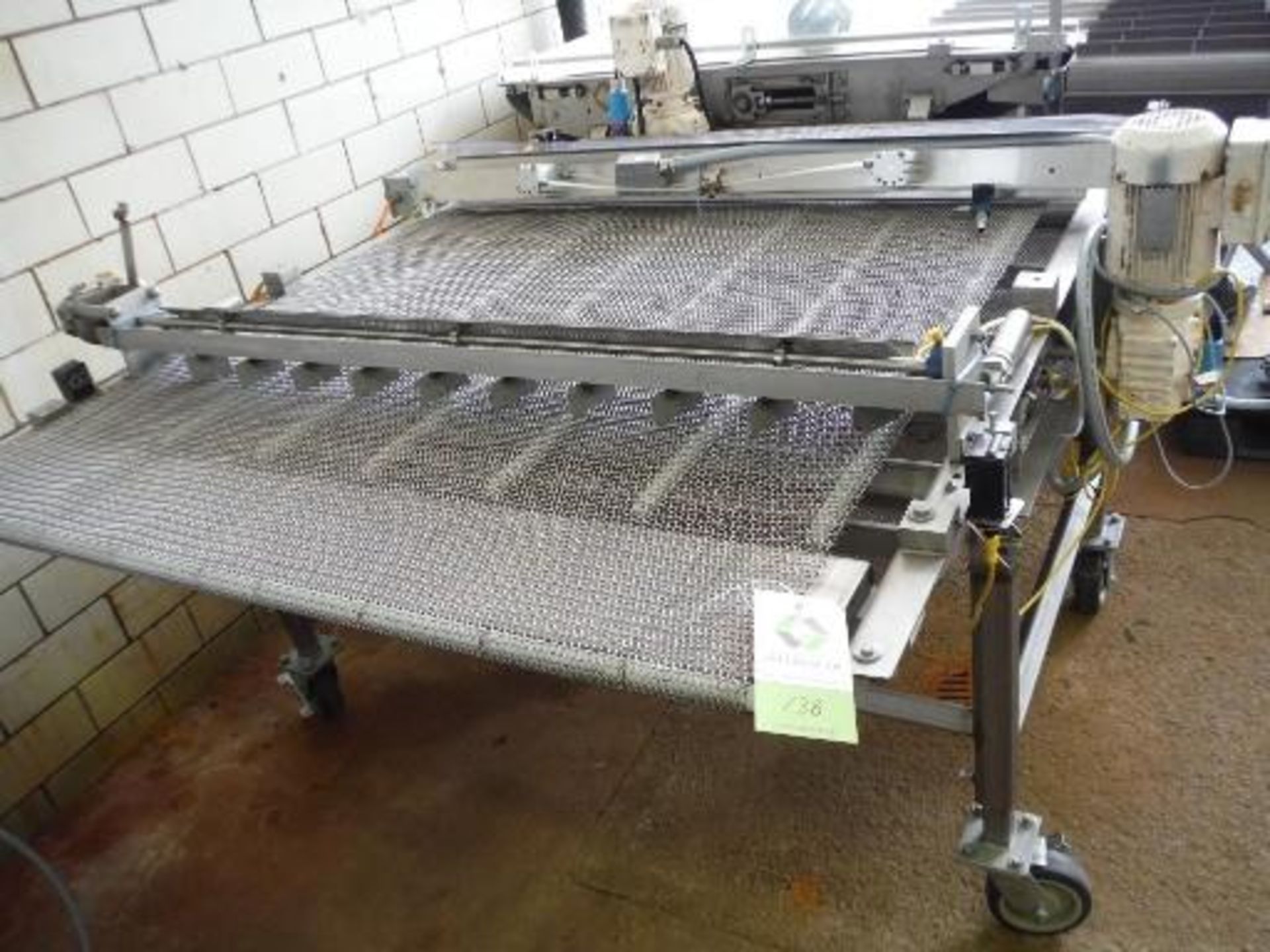 Transfer conveyor, wire mesh belt, 72 in. long x 50 in. wide x 36 in. tall, SS frame, on - Image 4 of 5