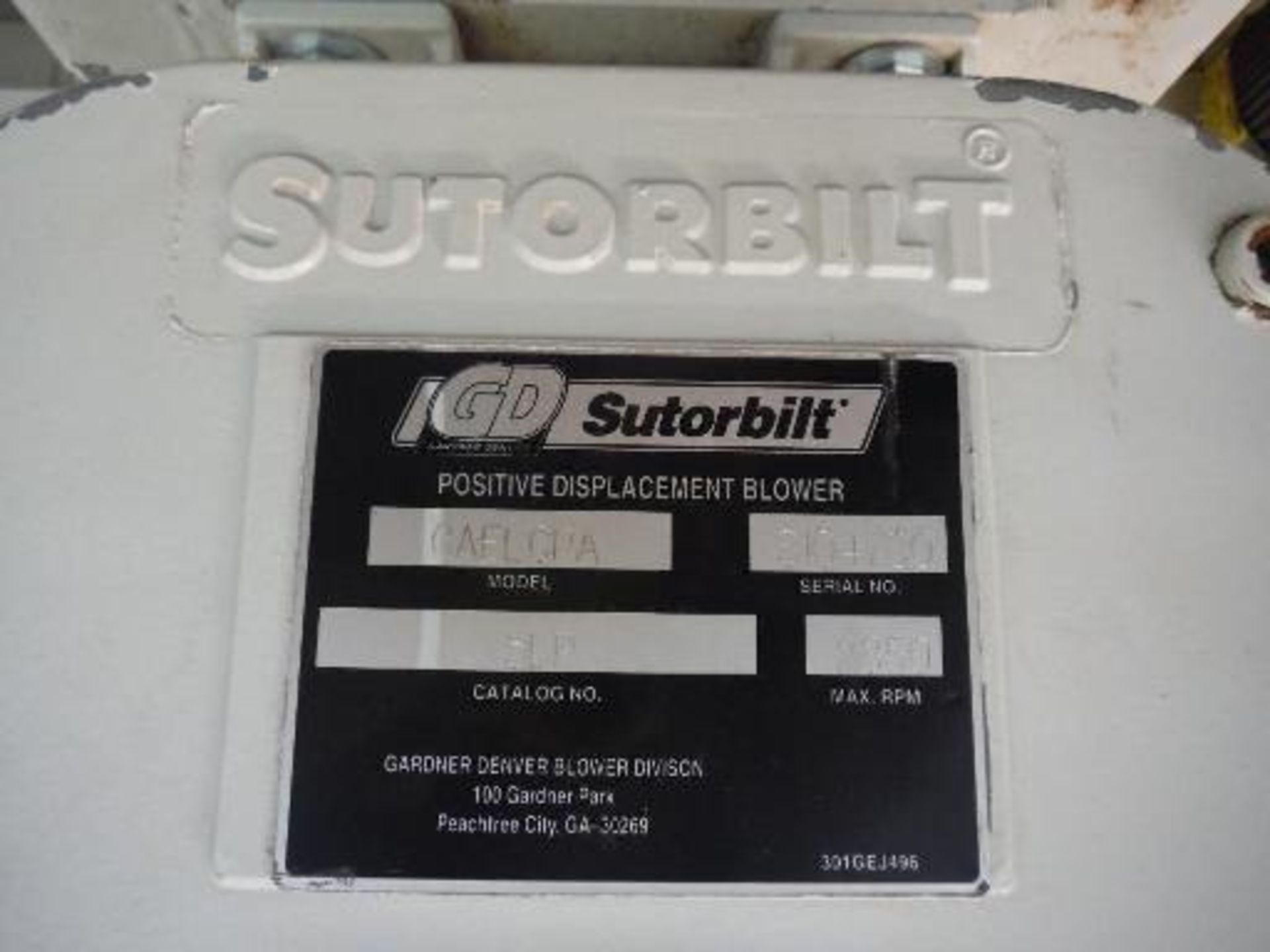 Sutorbilt blower, mounted on mild steel frame, missing drive ***___   A Rigging Fee of _ $25 _ - Image 2 of 3