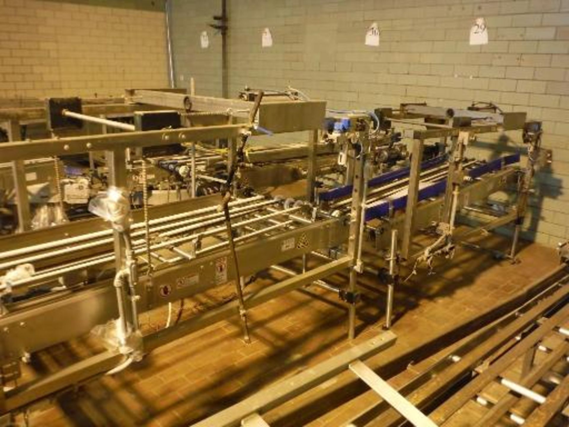 Lot of 5 conveyors approximately 90 in. long x 26 in. wide x 32 in. tall each, SS frames, with - Image 10 of 14