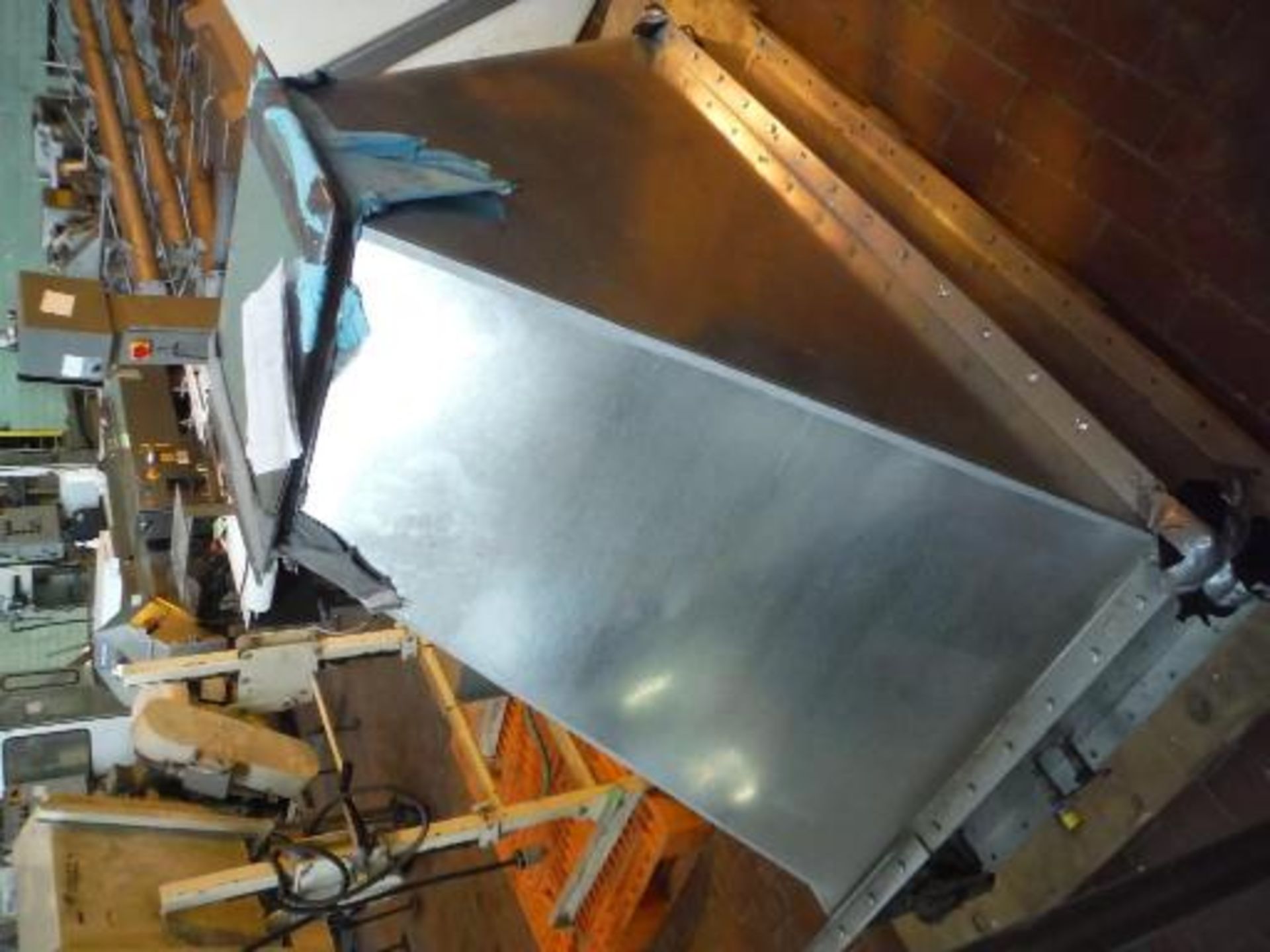 Galvanized hopper, 64 in. long x 36 in. wide infeed x 48 in tall, ***___   A Rigging Fee of _ $75 - Image 4 of 4