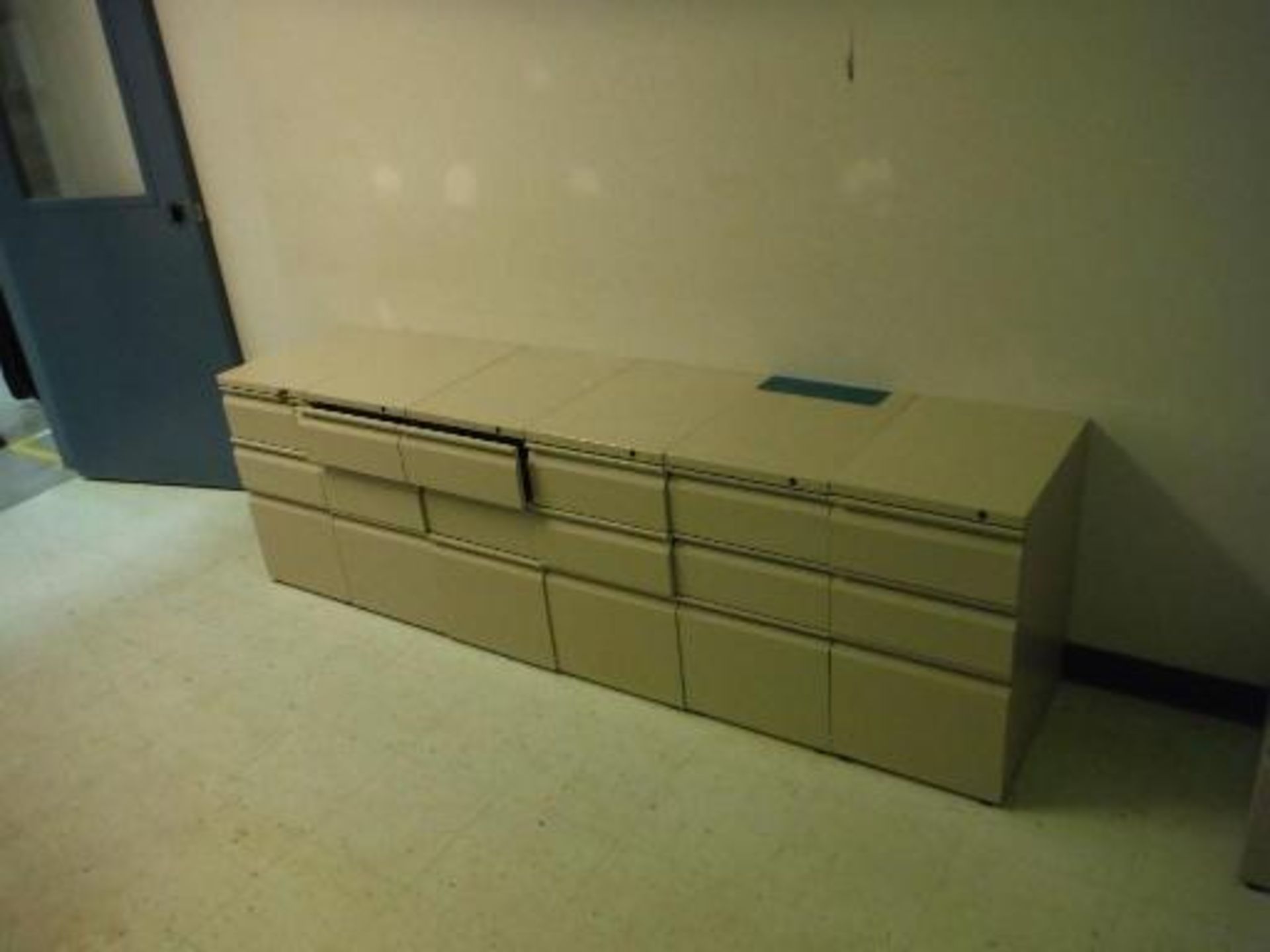 Desk Components, Legs, Desktops, and Cabinets for approximately 10 Desks This item located in - Image 11 of 13