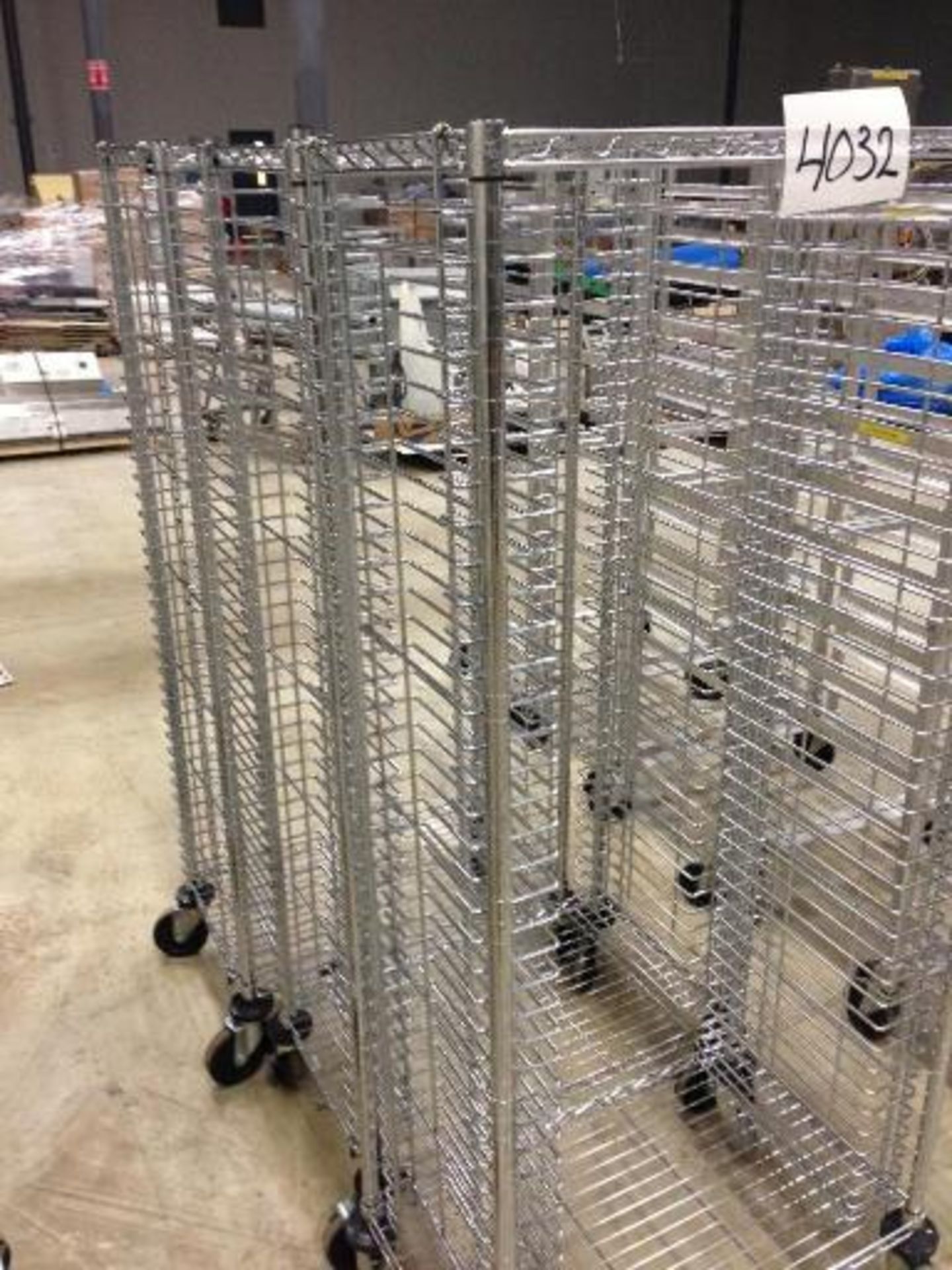 (3) chrome wire pan racks 18 inch x 28 inch (EACH) This item located in Grand Rapids, Michigan **