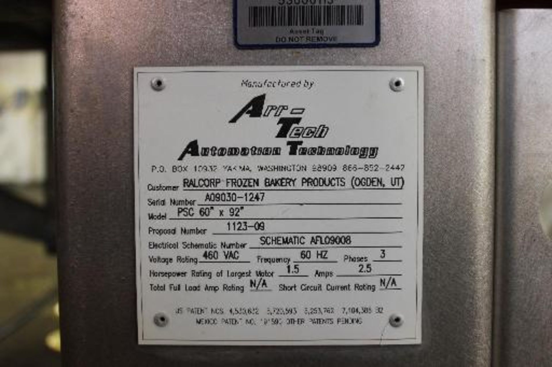Arr-Tech Automation Technology Conveyor, model PSC 60 in. x 92 in.(ET-25814) Located in Ogden, - Image 2 of 3