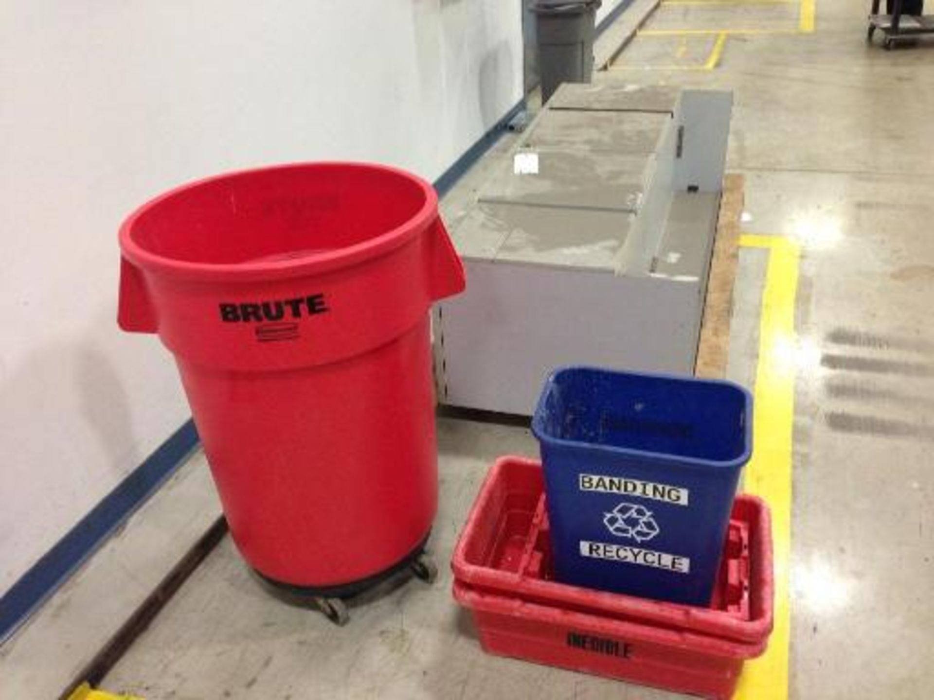 Office cabinet top and recycling bins (LOT) This item located in Grand Rapids, Michigan **__ A - Image 2 of 4