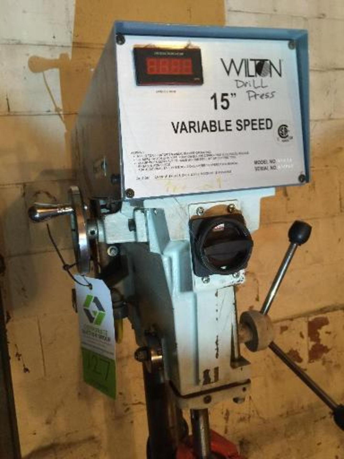 Wilton 15 in. variable speed drill press, T-Slot talbe, floor model (ET-21788 ) This item located in - Image 4 of 8