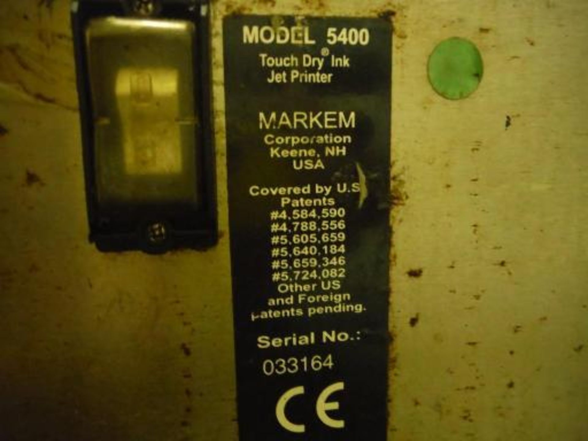 Markem code dater 5000 series, Model 5400, SN 033164 (ET-31865) This Item Is Located in Quincy, - Image 3 of 4