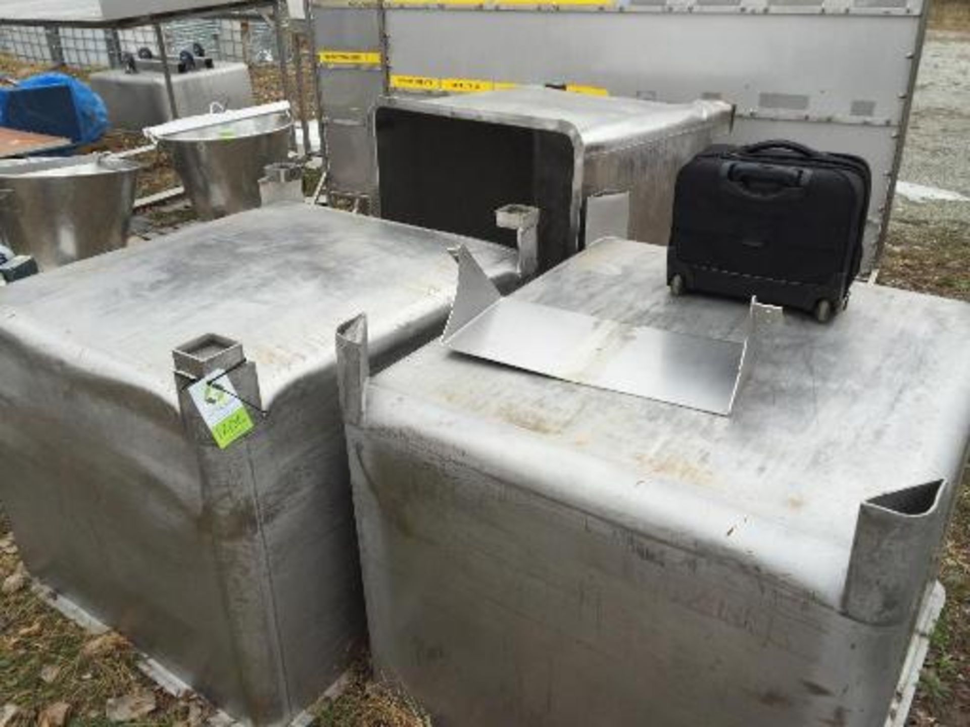 (3) Stainless Steel Bins, 48 in. x 48 in. x 48 in. (EACH) (ET-31906 ) This item located in Troy,