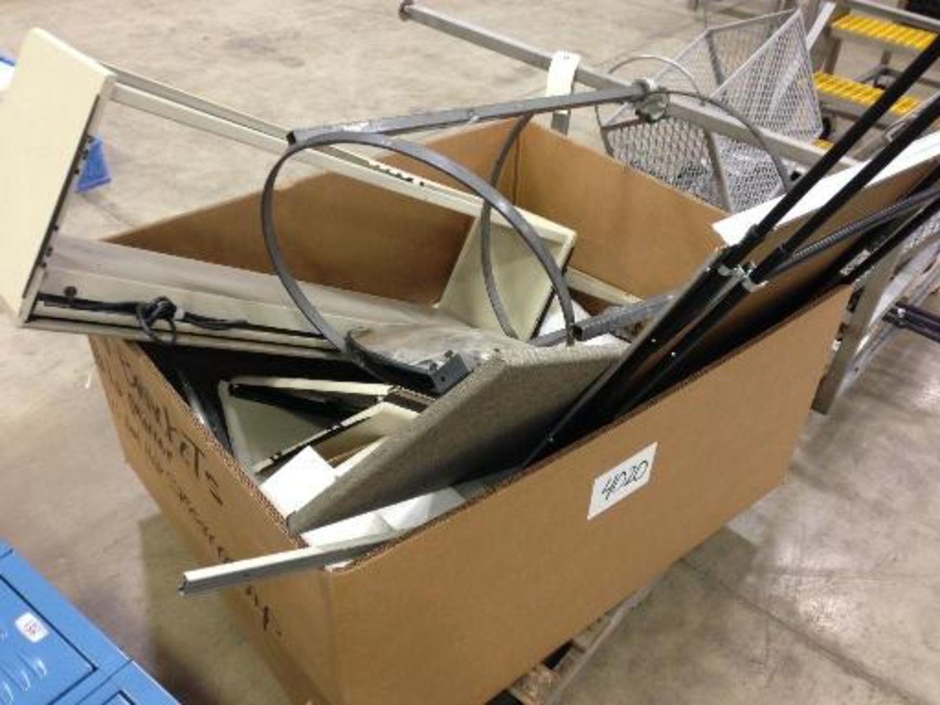 Skid of misc. office - easel, (2) safety mirrors (LOT) This item located in Grand Rapids,