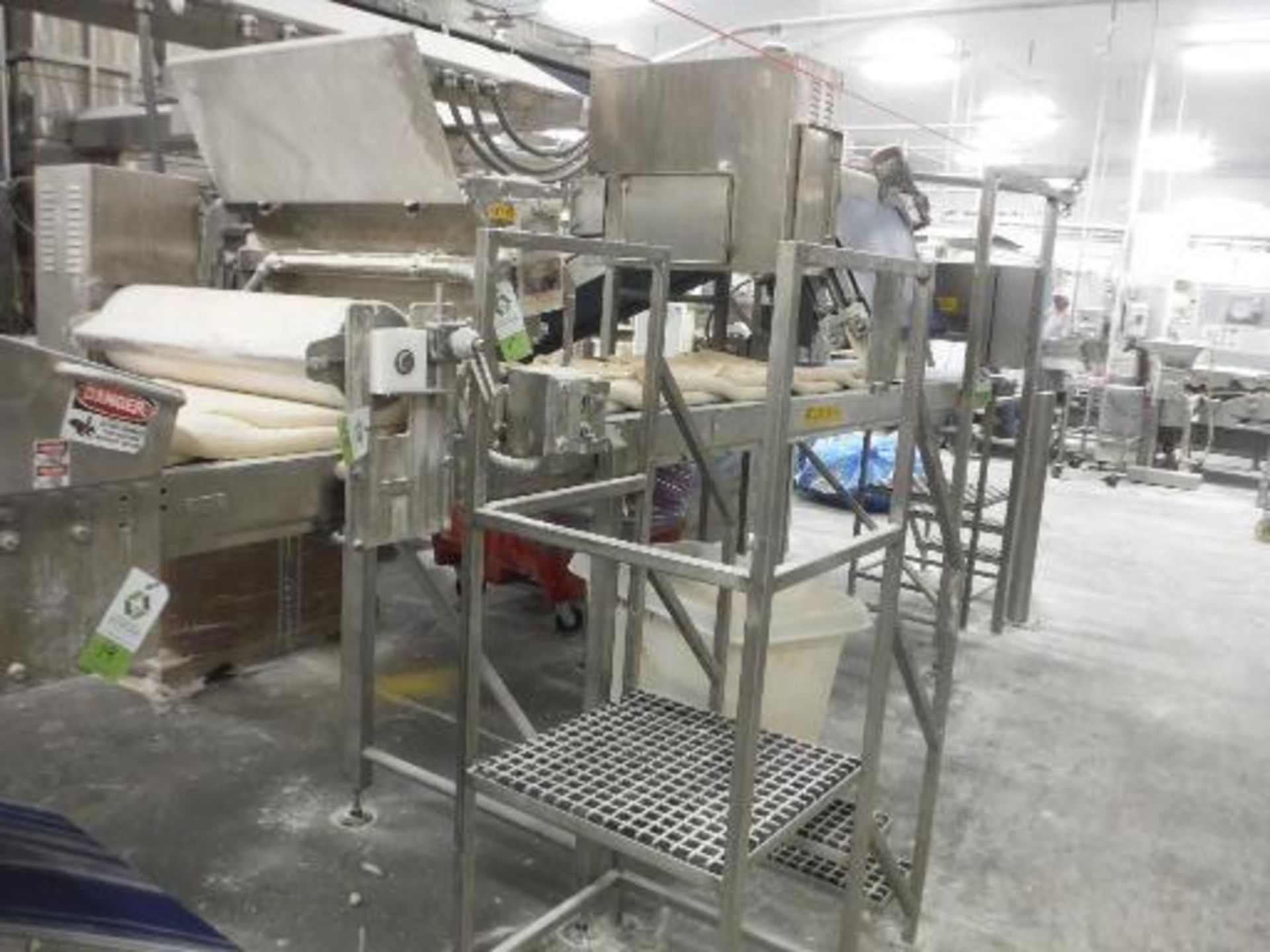 Dough conveyor, 16 ft. long x 31 in. wide x 52 in. tall, SS frame, with drive   __This item is