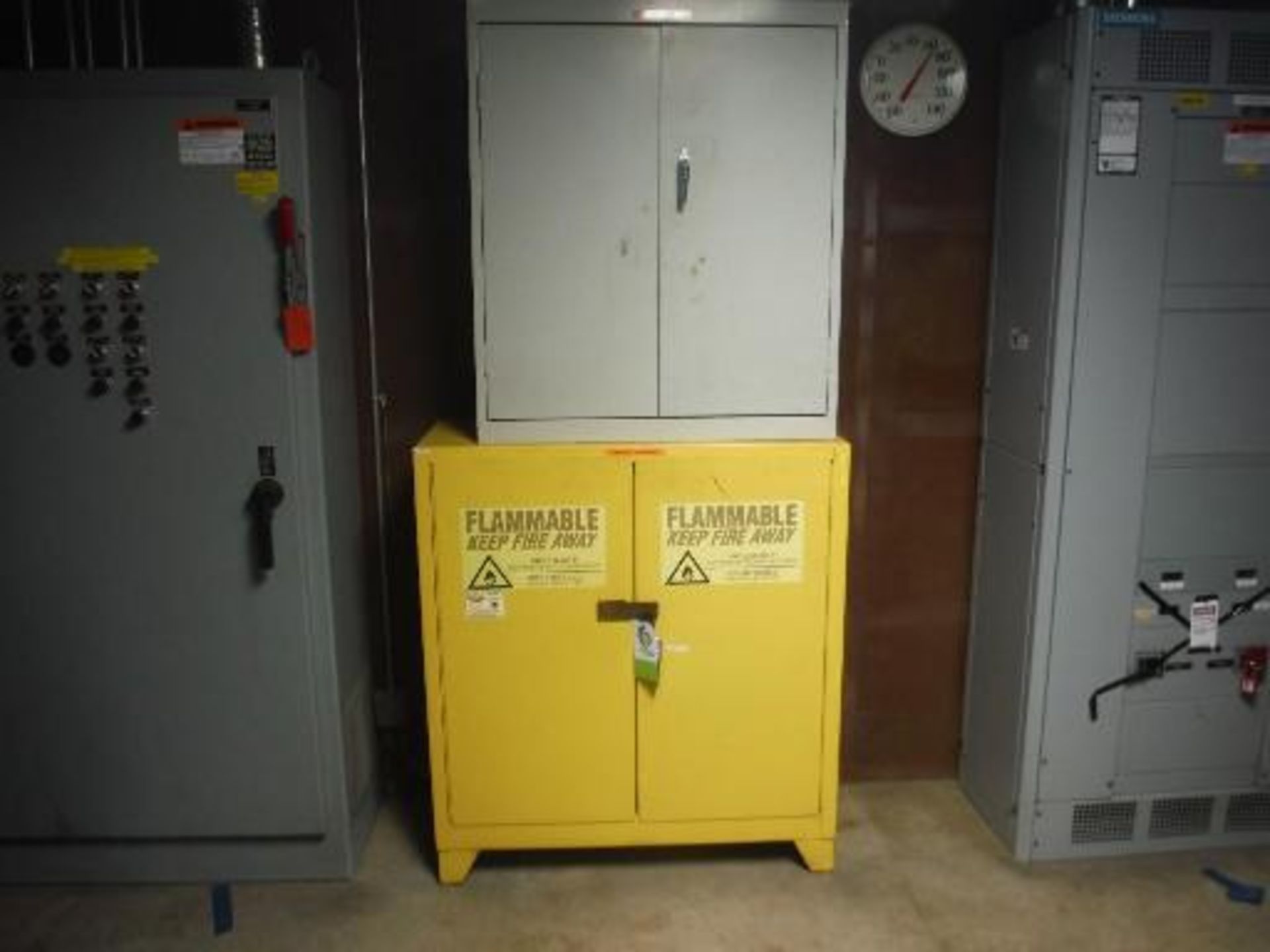 Eagle safety cabinet, Model: 1932LEGS, 30 Gal Capacity, w/ MS supply cabinet. Located in Marion,