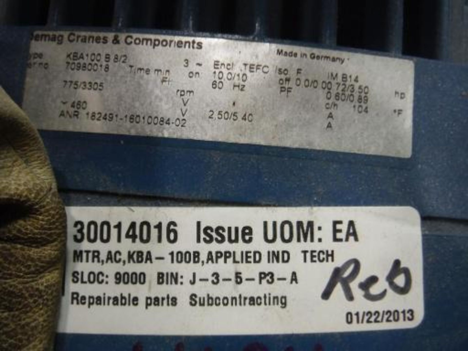 New Demag motor, see picture for specs. Located in Marion, Ohio Rigging Fee: $25 - Image 3 of 3