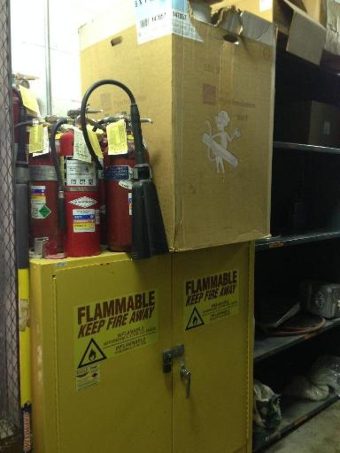 Flammable cabinet; shelves and inventory. Located in Marion, Ohio Rigging Fee: $150 - Image 6 of 8