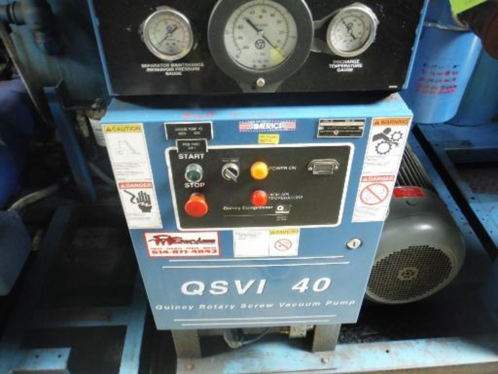 Colt Industries skid mounted vacuum pump, Model: QSVI40AN3H, S/N: 98292H, 40 HP motor, w/ auto - Image 3 of 5