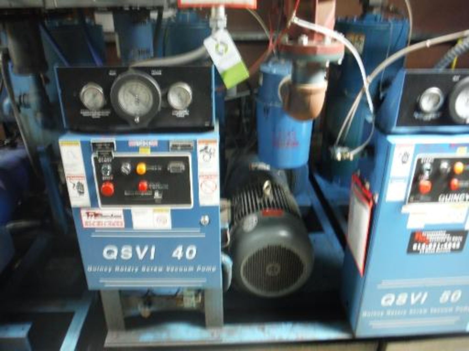 Colt Industries skid mounted vacuum pump, Model: QSVI40AN3H, S/N: 98292H, 40 HP motor, w/ auto