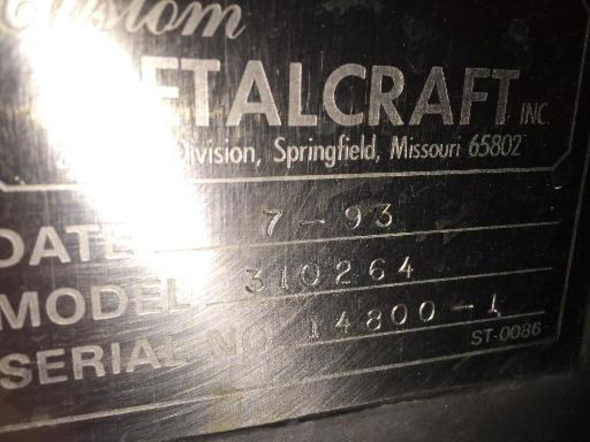 (1993) Custom Metal Craft SS Screw Incline Auger, Model 310264, s/n 14800-1, 10 inch dia x 12 feet - Image 8 of 13