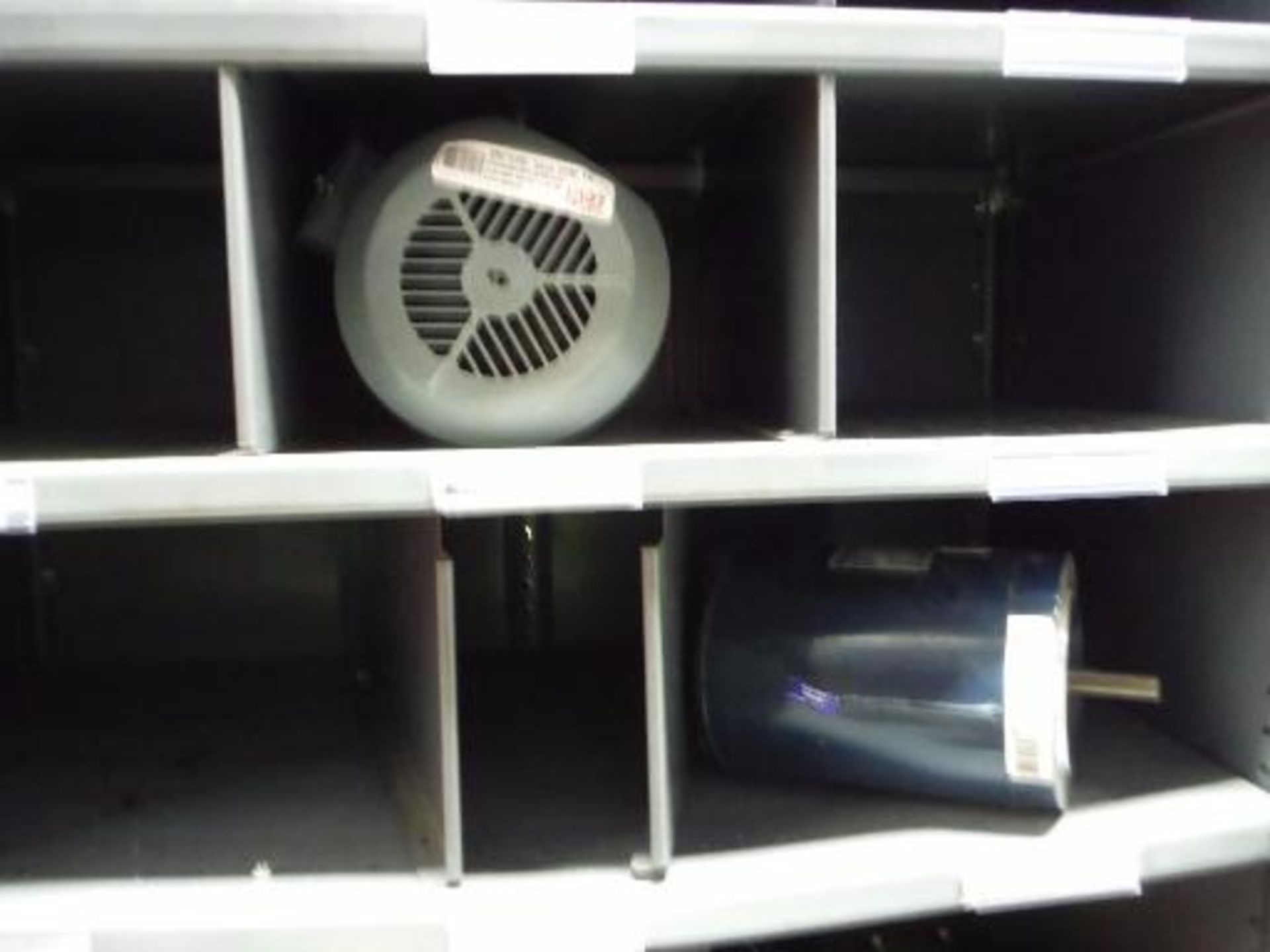 (7) MS Shelves with contents, including miscellaneous gearboxes, motors and parts. Located in - Image 9 of 30