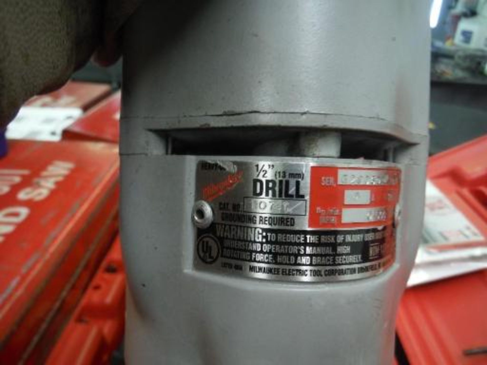 Milwaukee heavy duty electric 90 degree drill in case. Located in Marion, Ohio Rigging Fee: $25 - Image 2 of 2