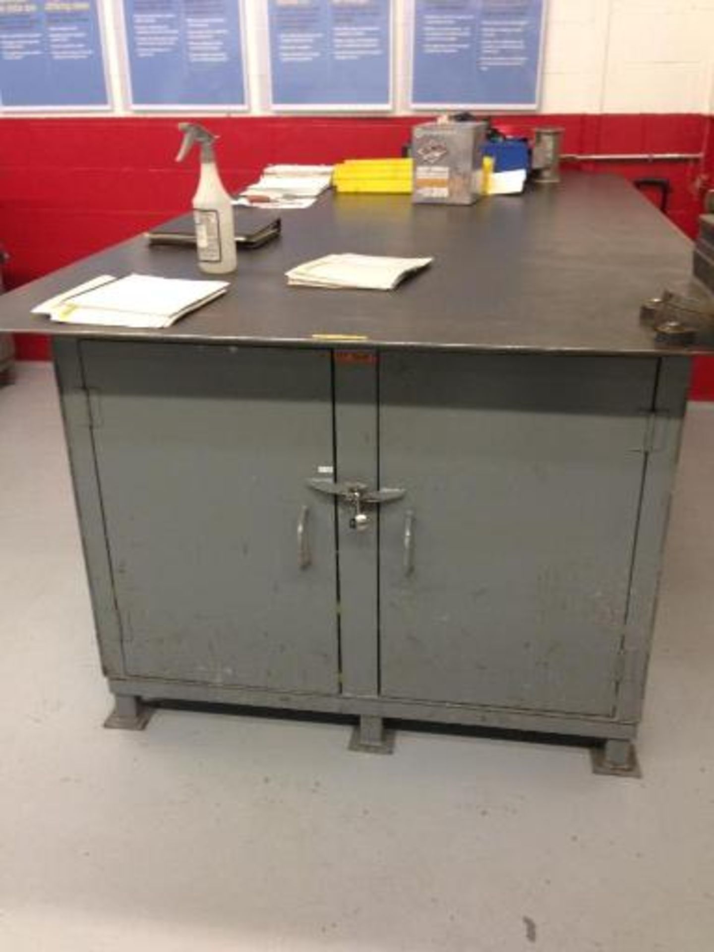 (4) steel top work benches (EACH). Located in Marion, Ohio Rigging Fee: $800