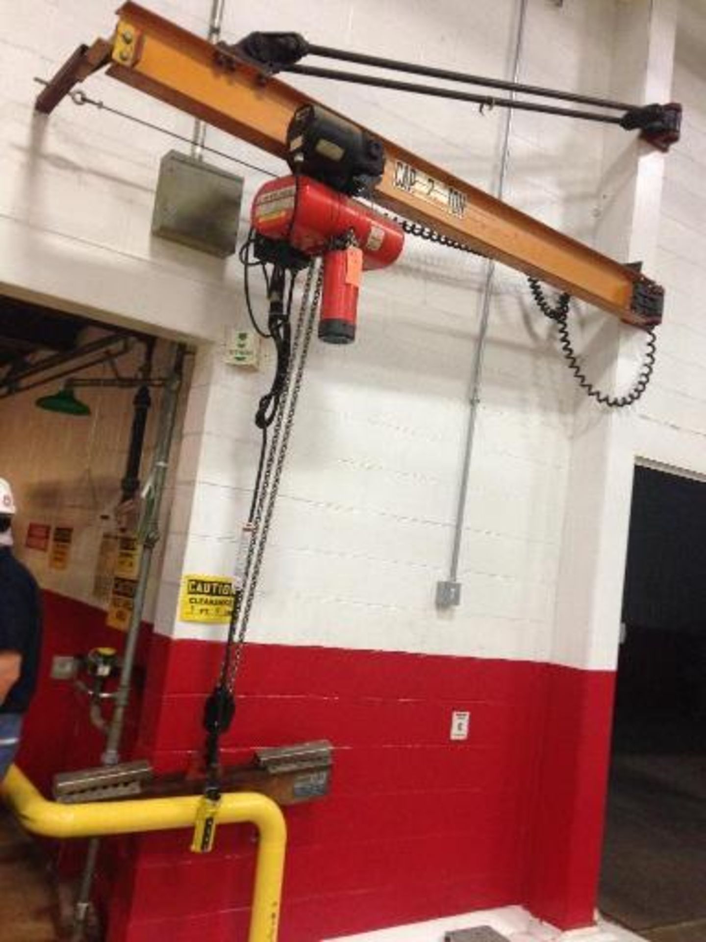 Wall mount job hoist with electric hoist. Located in Marion, Ohio Rigging Fee: $600 - Image 2 of 2