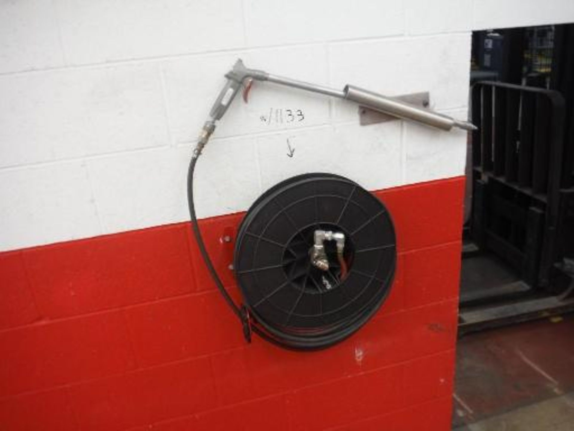 Shop Vac, wall mount rechargeable flashlight, 18 in diameter hose reel. Located in Marion, Ohio - Image 2 of 2