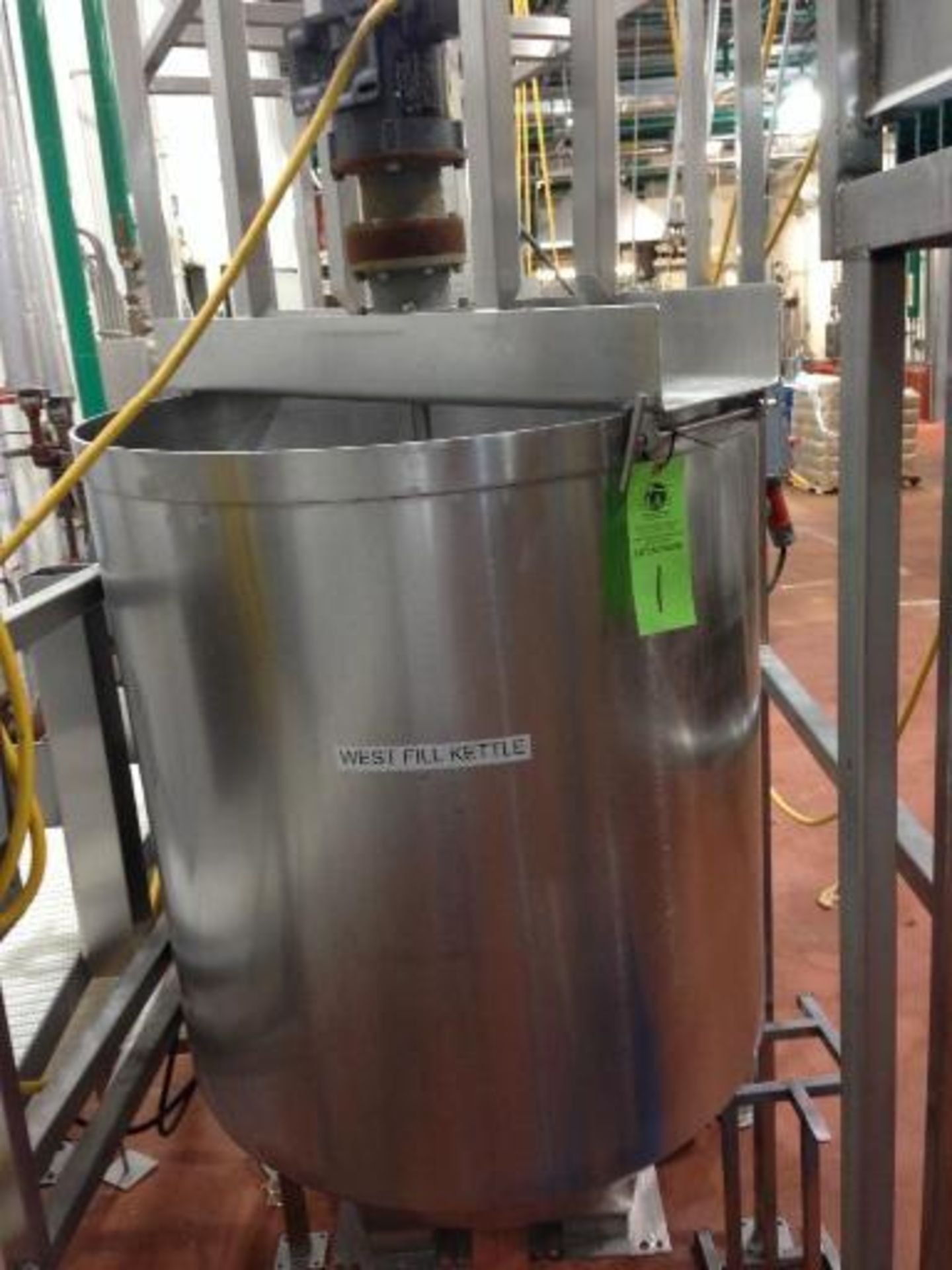 West Fill Kettle, Stainless Steel Kettle, 33 inch dia x 36 straight side, direct drive agitator,