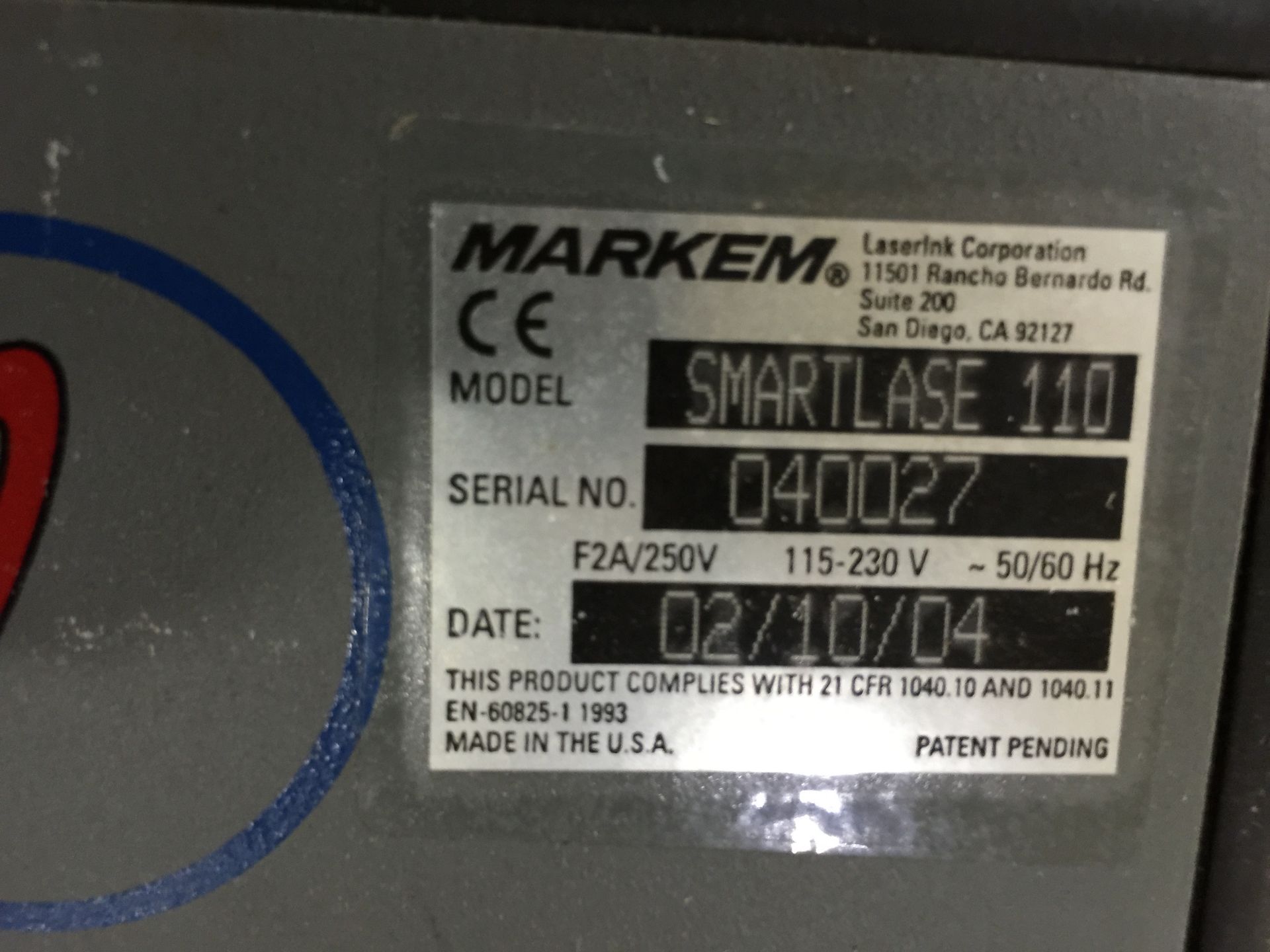 Markem smart laser. Located in Marion, Ohio Rigging Fee: $150 - Image 4 of 4