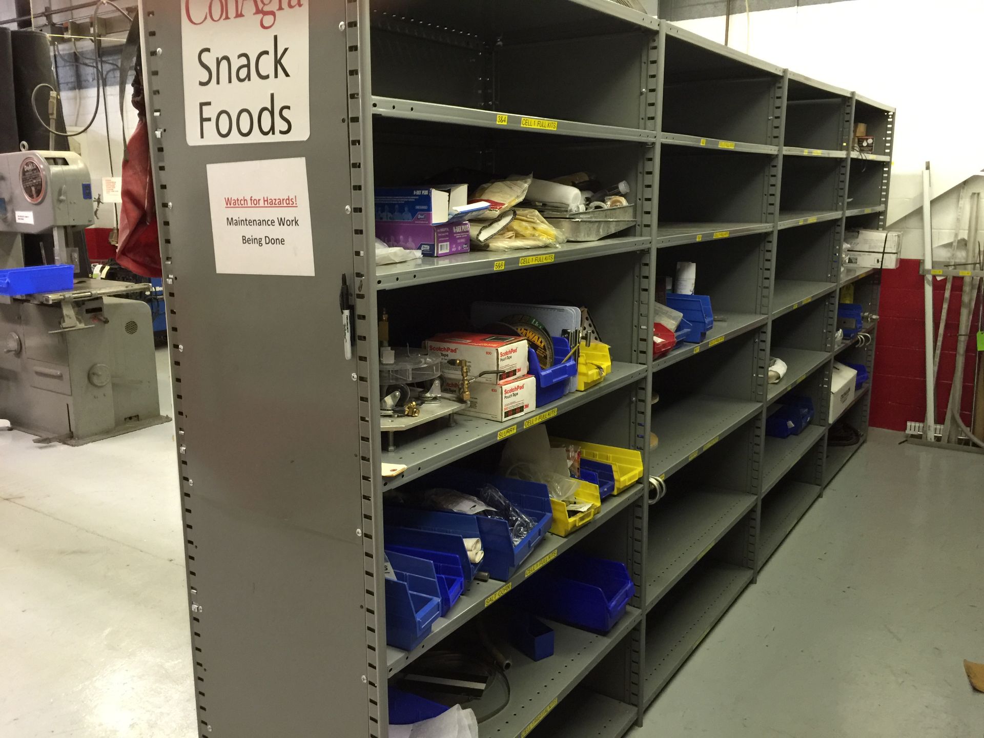 (9) sections grey metal shelving with misc. contents.  (LOT). Located in Marion, Ohio - Image 2 of 8