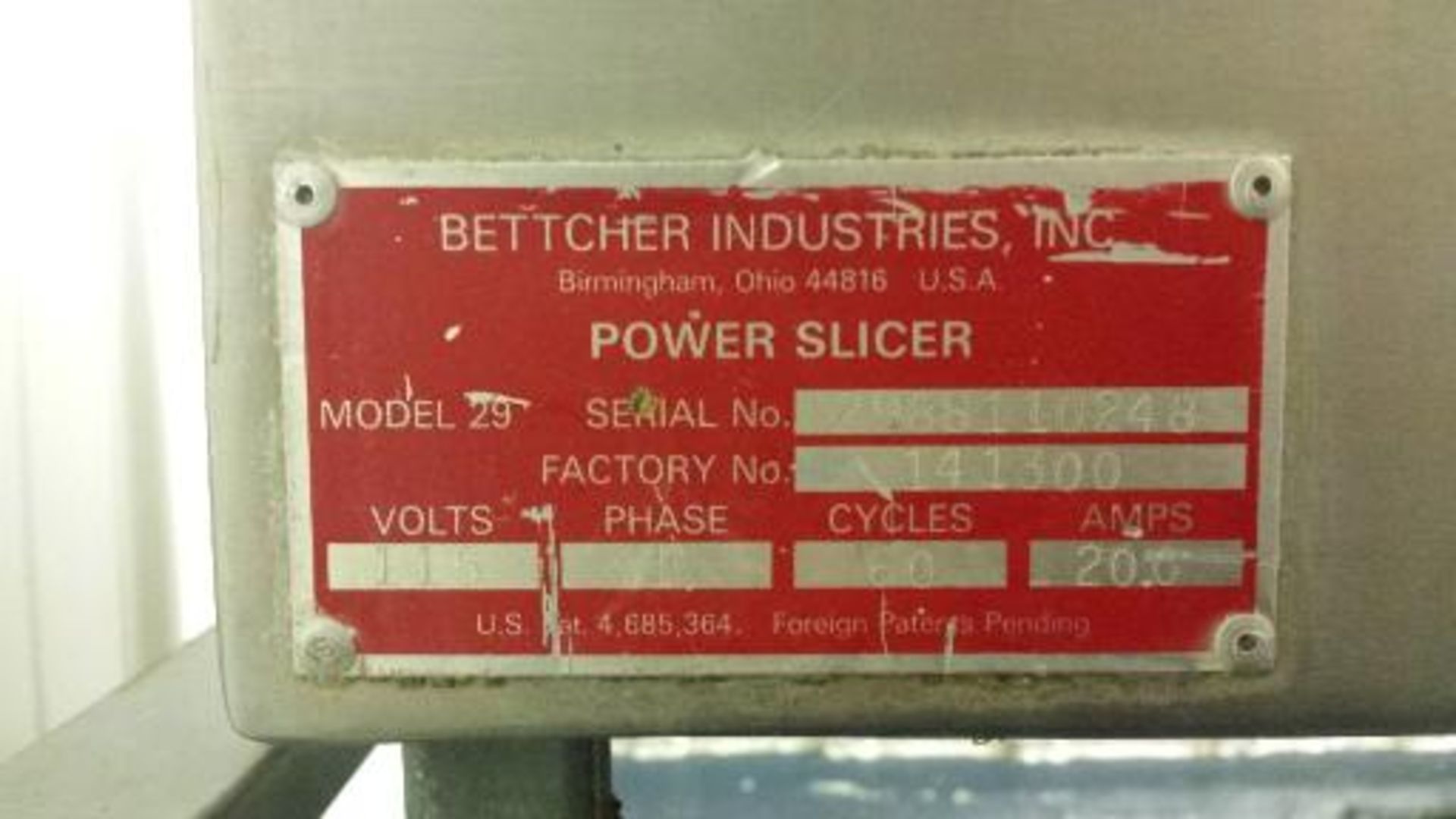 Bettcher Automatic Slicer Ultimax, single phase, S/N: 2988110248, Located in North Dakota (NOT OWNED - Image 4 of 5