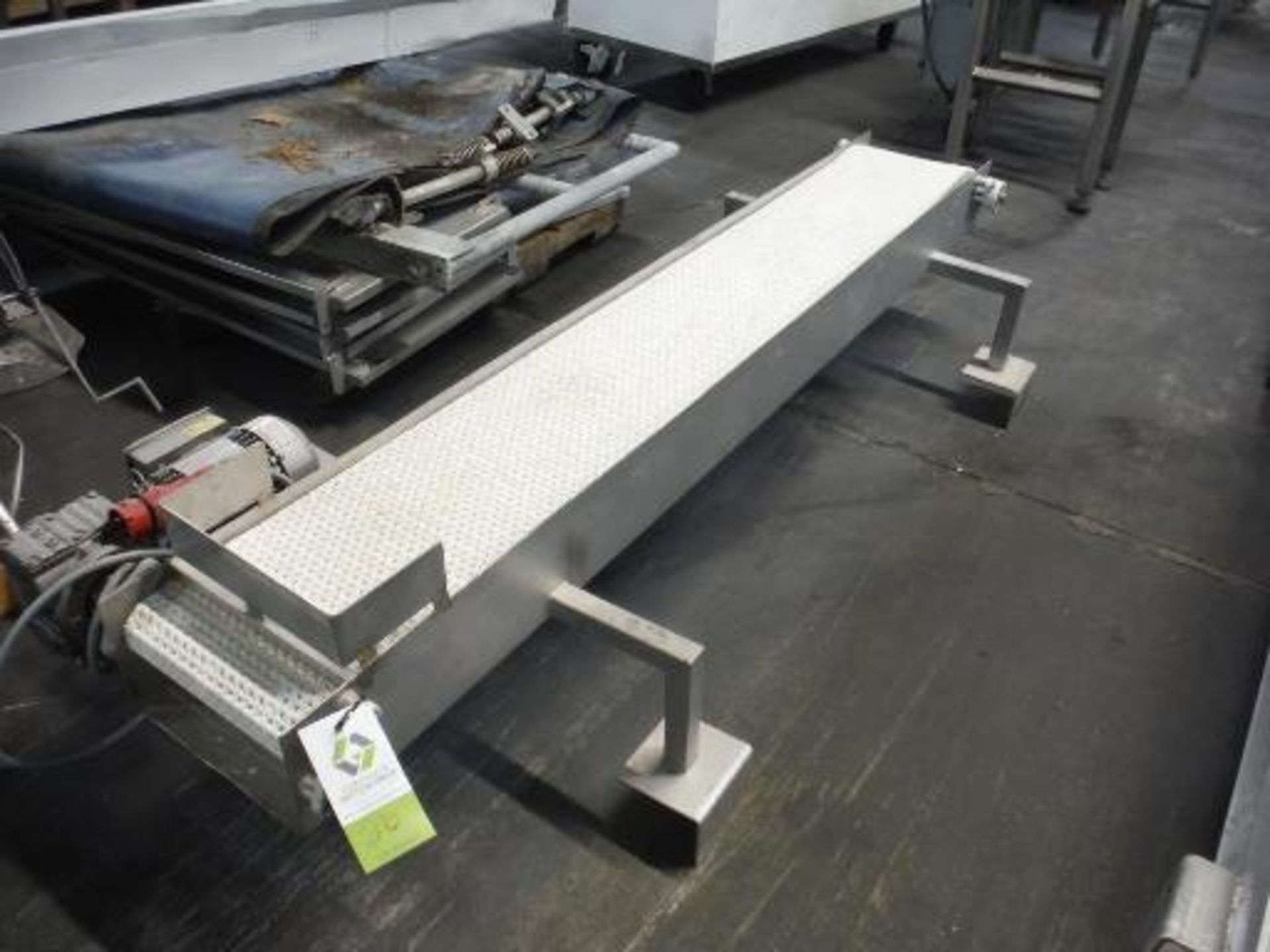 Conveyor with plastic interlok belt, 12 in. x 84 in. L, ss frame This item is located in