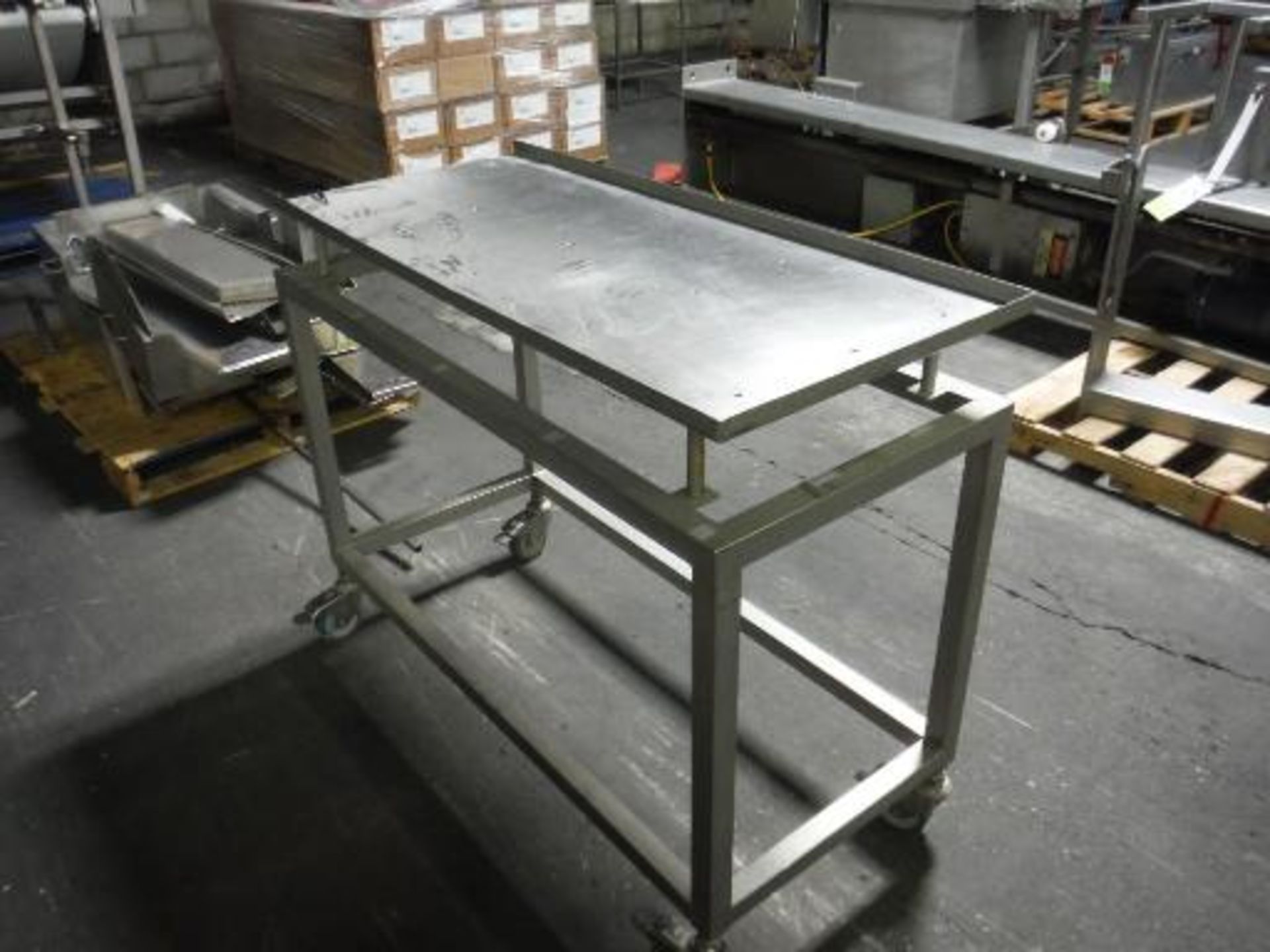 custom SS table 45 in. long x 20 in. wide x 36 in. tall This item is located in Wisconsin **__ A