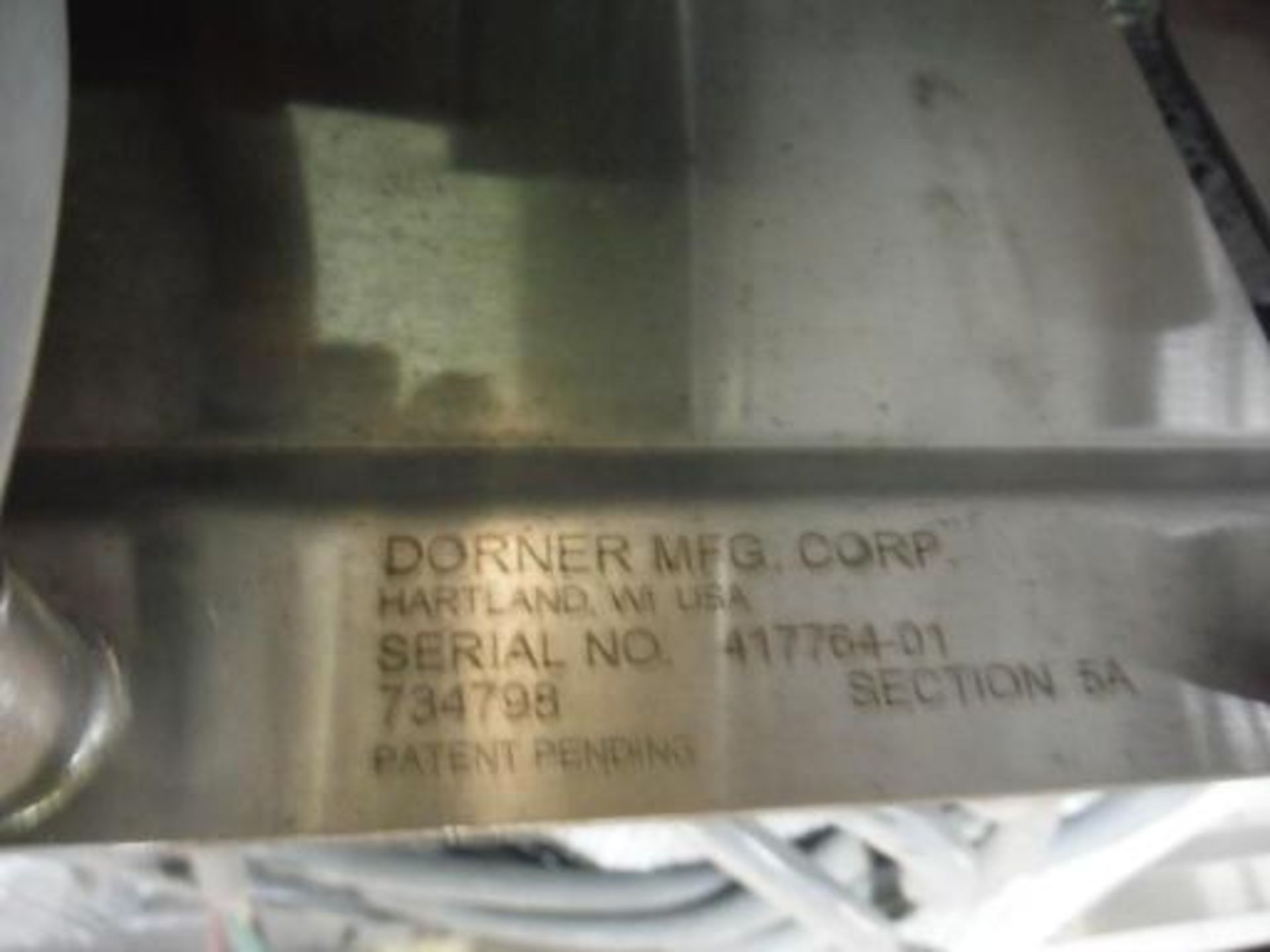 Dorner MFG Corp conveyor, plastic interlock belt, SN 734798, 90 in. long x 18 in. wide, 1.5/1 hp - Image 3 of 3