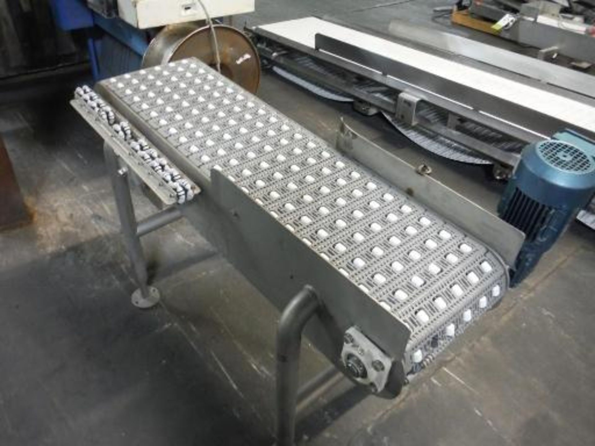Powered conveyor, plastic interlock belt with free rolling side rollers, 48 in. long x 12 in. wide x - Image 2 of 2