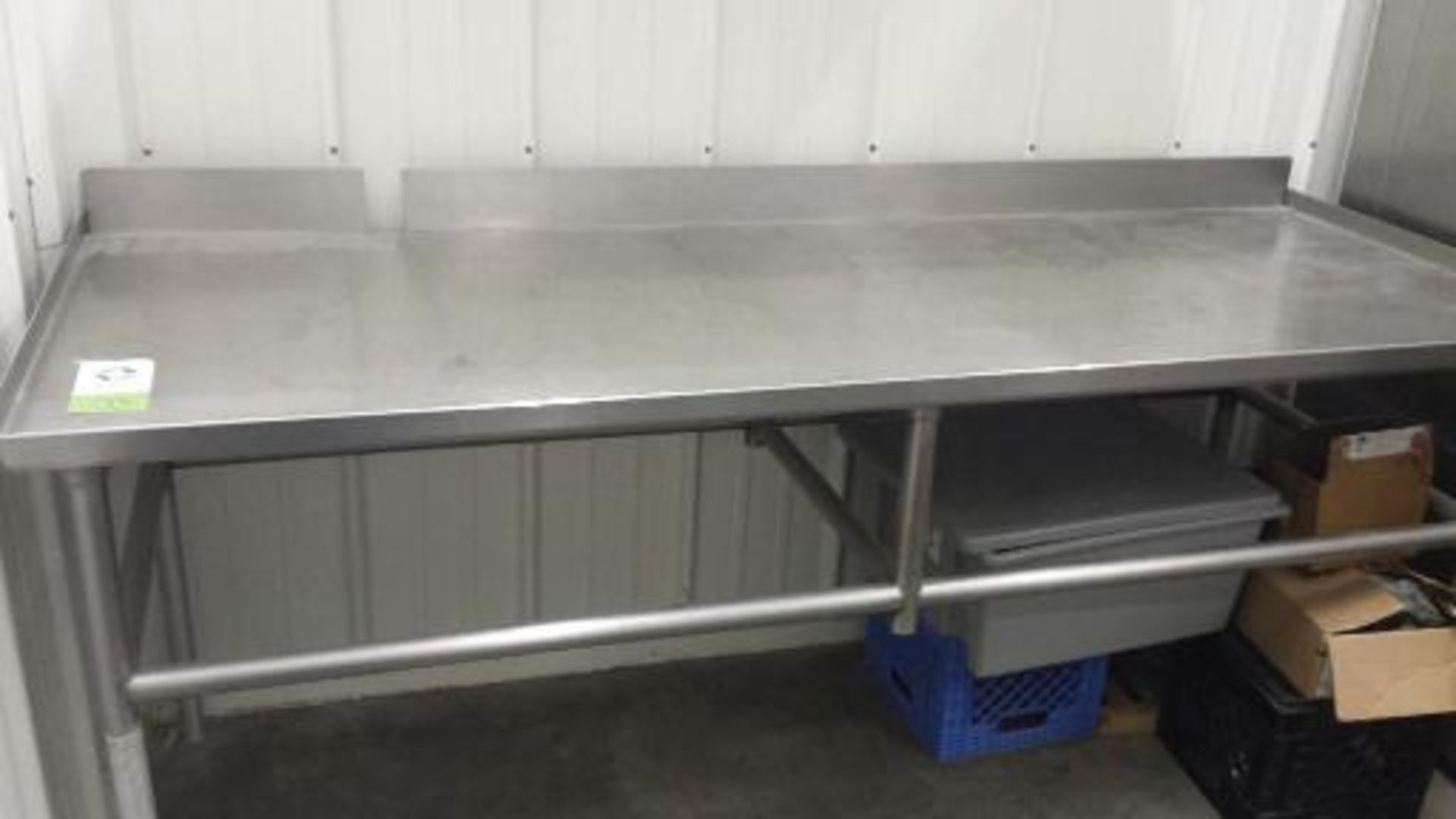 SS Table 30''W x 85''L x 35'' H w/ backsplash, Located in North Dakota (NOT OWNED BY