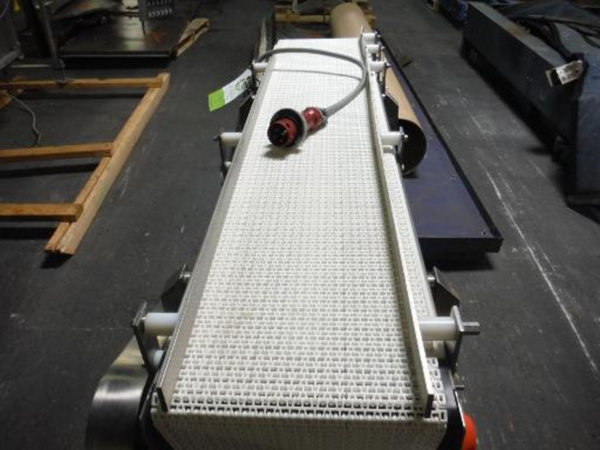 Nercon conveyor, plastic interlock belt, 60 in. long x 12 in. wide x 36 in. tall, 0.5 hp, SS frame - Image 2 of 4