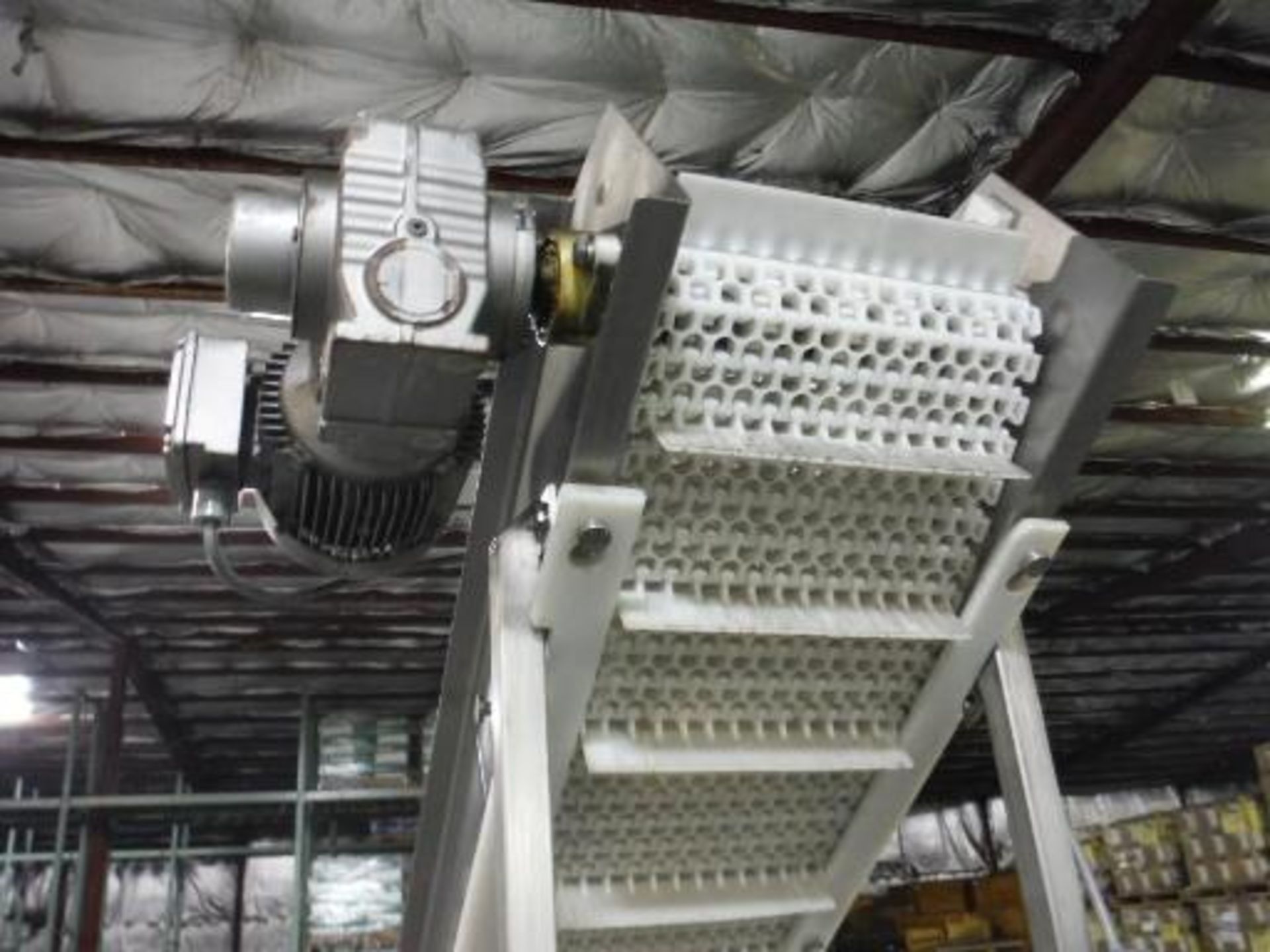Incline conveyor, plastic interlock cleated belt, 160 in. long x 14.5 in. wide x 20 in. infeed x - Image 3 of 3