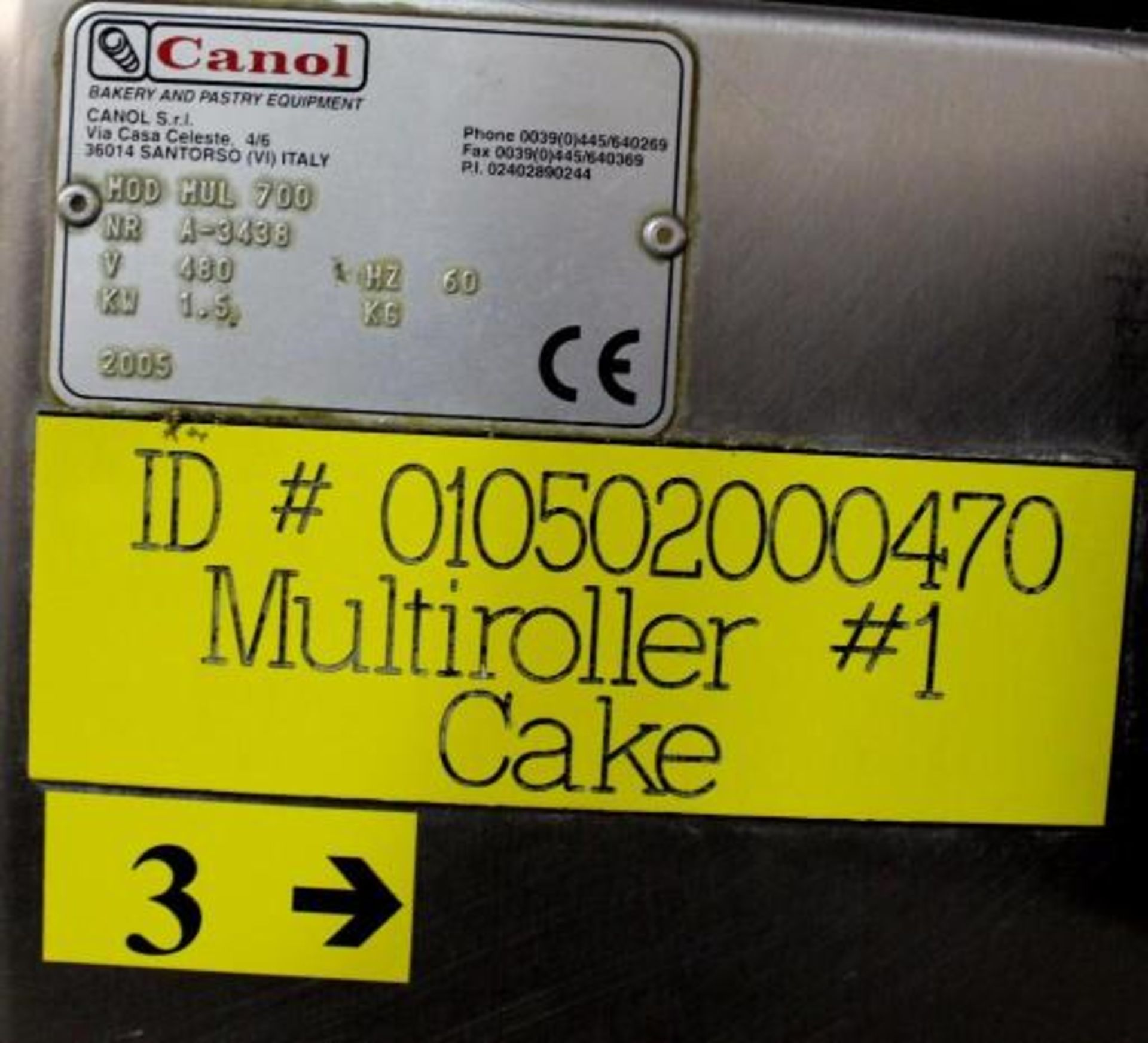 Subject to the bulk bid - Canol Multi-Roller Model MUL 700 NR A-3438 480 V 60 Hz 1.5 KW Rollers 31 - Image 4 of 5