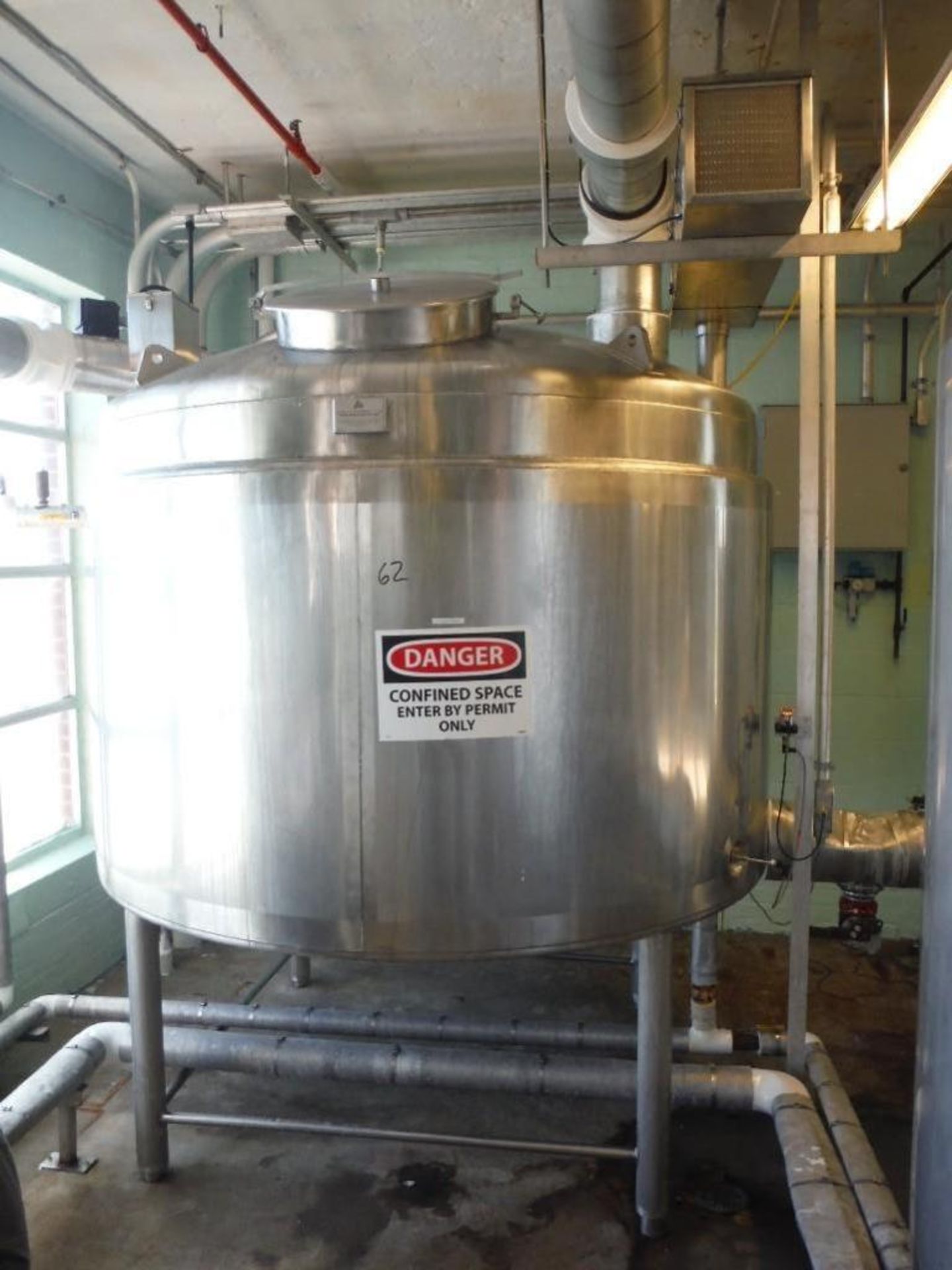 General Oil Co. S.S. Jacketed tank, 5ft x 6ft8in, S/N: TK8382 / Rigging Fee: $325