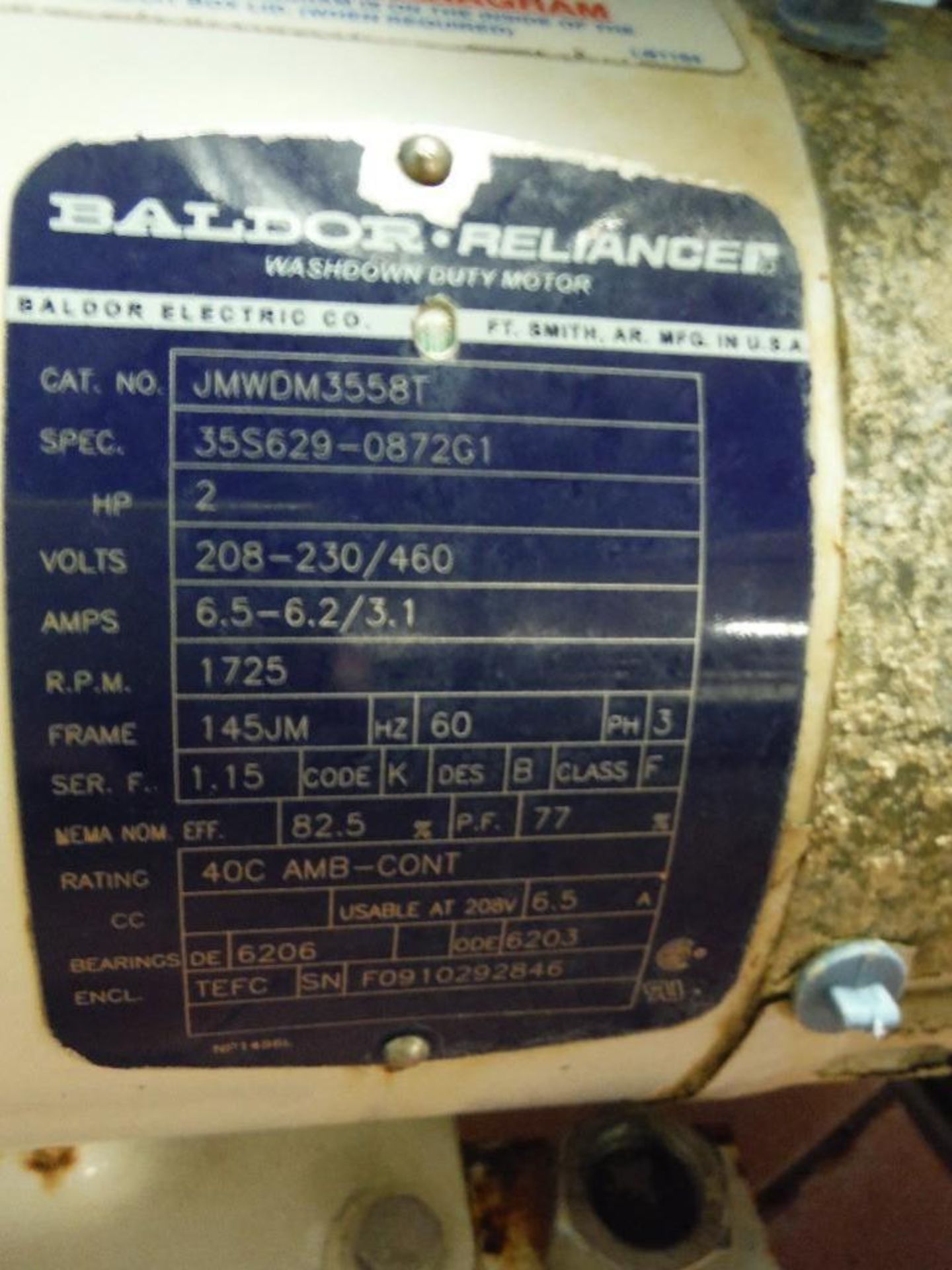 2 HP Baldor motor w/ pump / Rigging Fee: $0 - Image 2 of 2