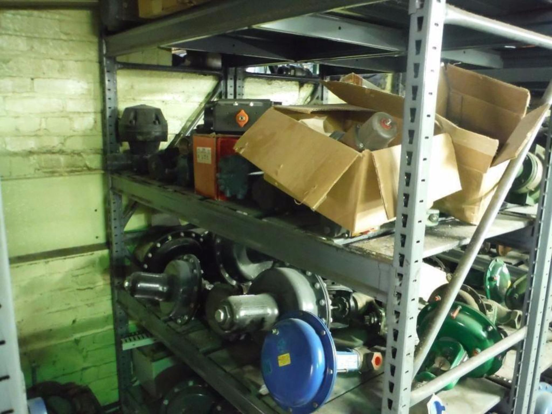 10 Shelves & content: Miscellaneous valves, fittings, brushes, and parts  Rigging Fee: $1000 - Image 10 of 14
