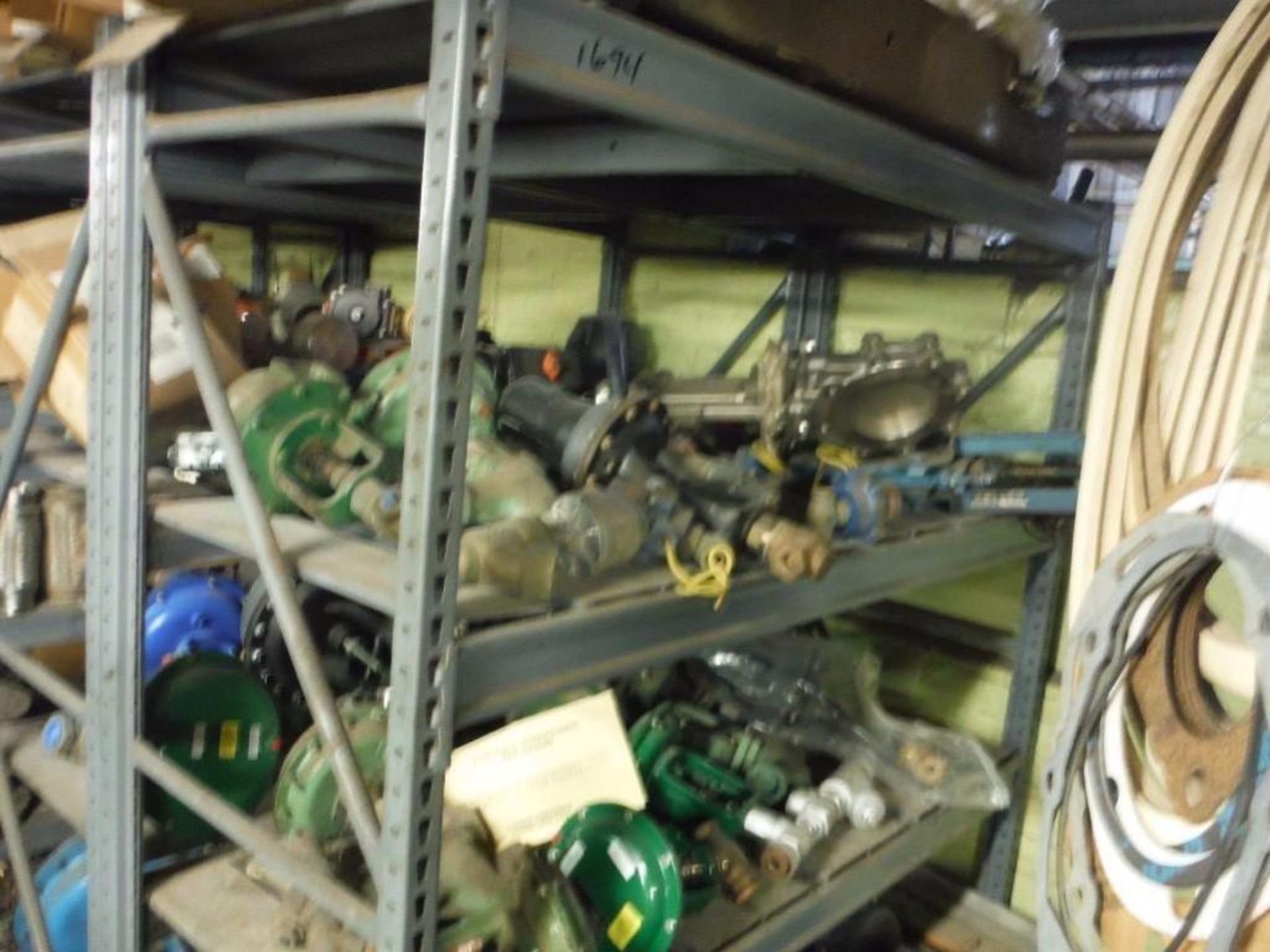 10 Shelves & content: Miscellaneous valves, fittings, brushes, and parts  Rigging Fee: $1000 - Image 9 of 14