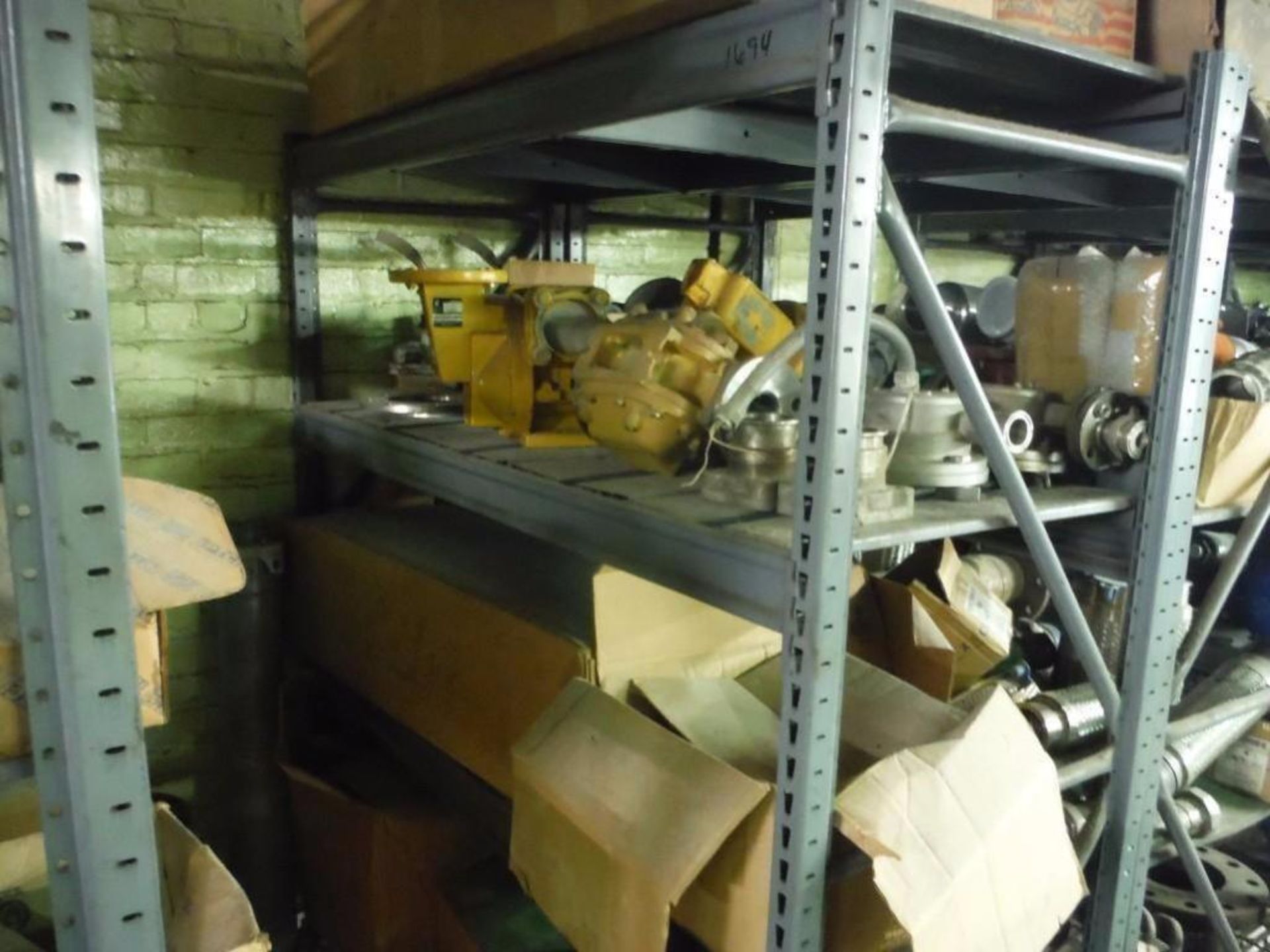 10 Shelves & content: Miscellaneous valves, fittings, brushes, and parts  Rigging Fee: $1000 - Image 12 of 14