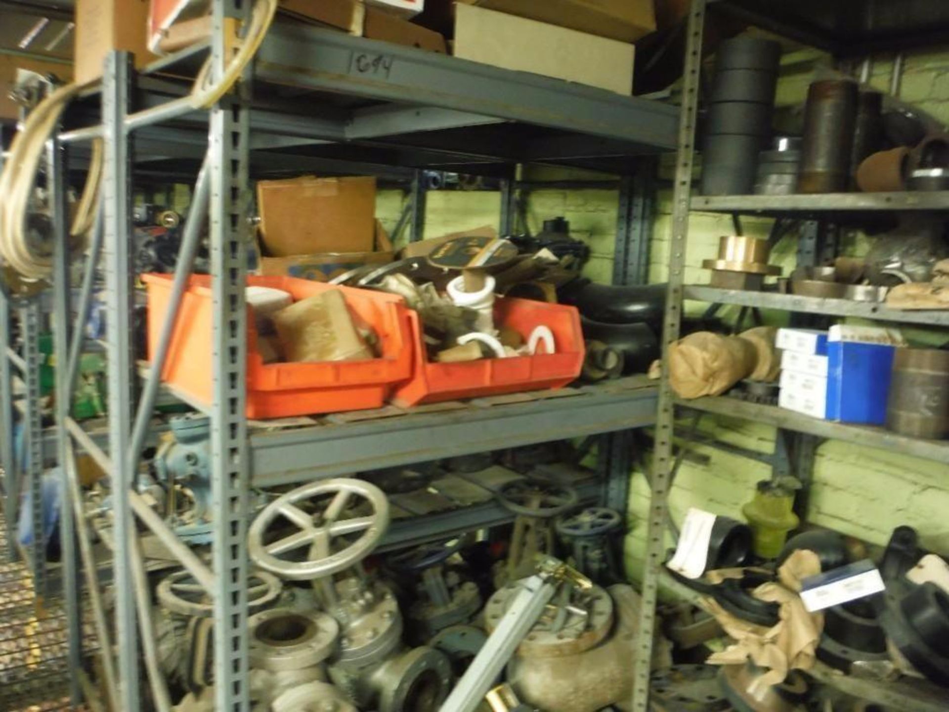 10 Shelves & content: Miscellaneous valves, fittings, brushes, and parts  Rigging Fee: $1000 - Image 7 of 14