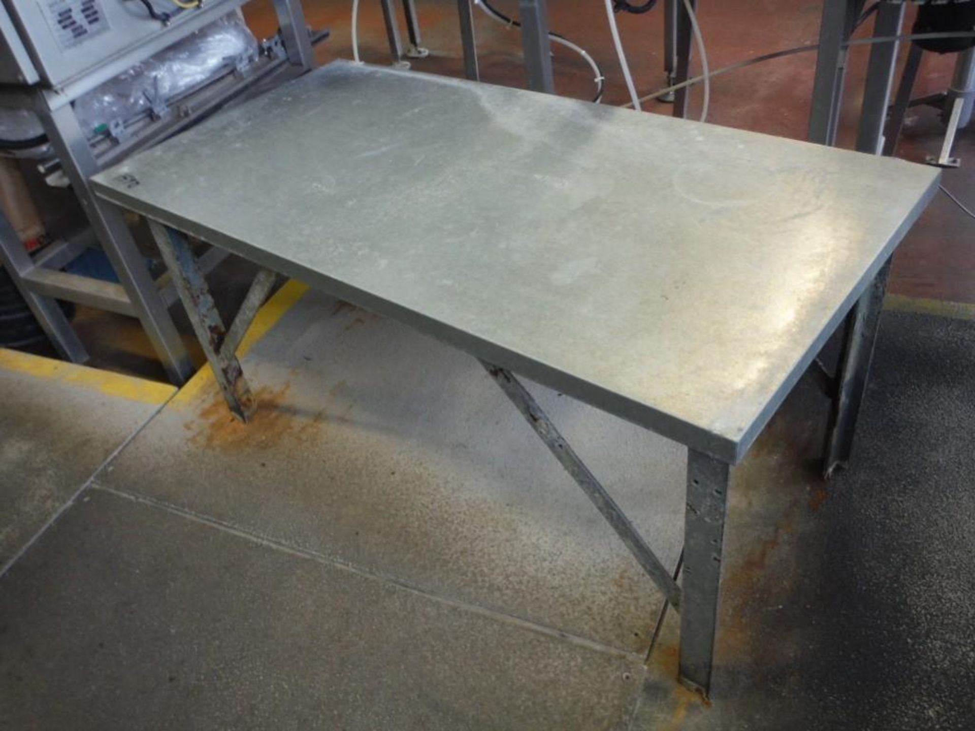 Steel Table, 52in x 26in x 22in tall  Rigging Fee: $0